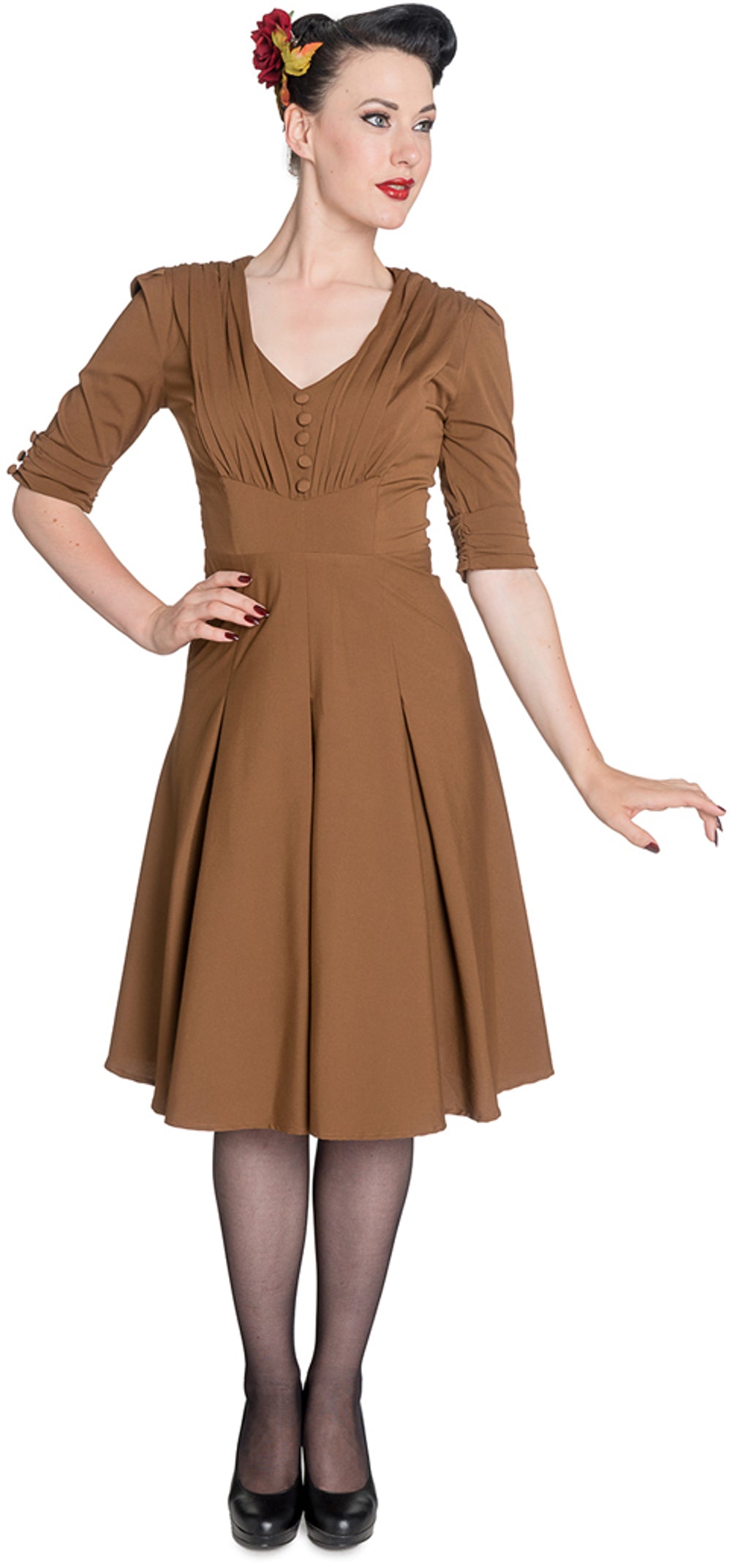 Hell_Bunny_JUNE_40s_Vintage_34_Arm_V-Neck_DRESS_Kleid_-_CamelIX8lnAXfmyVZL