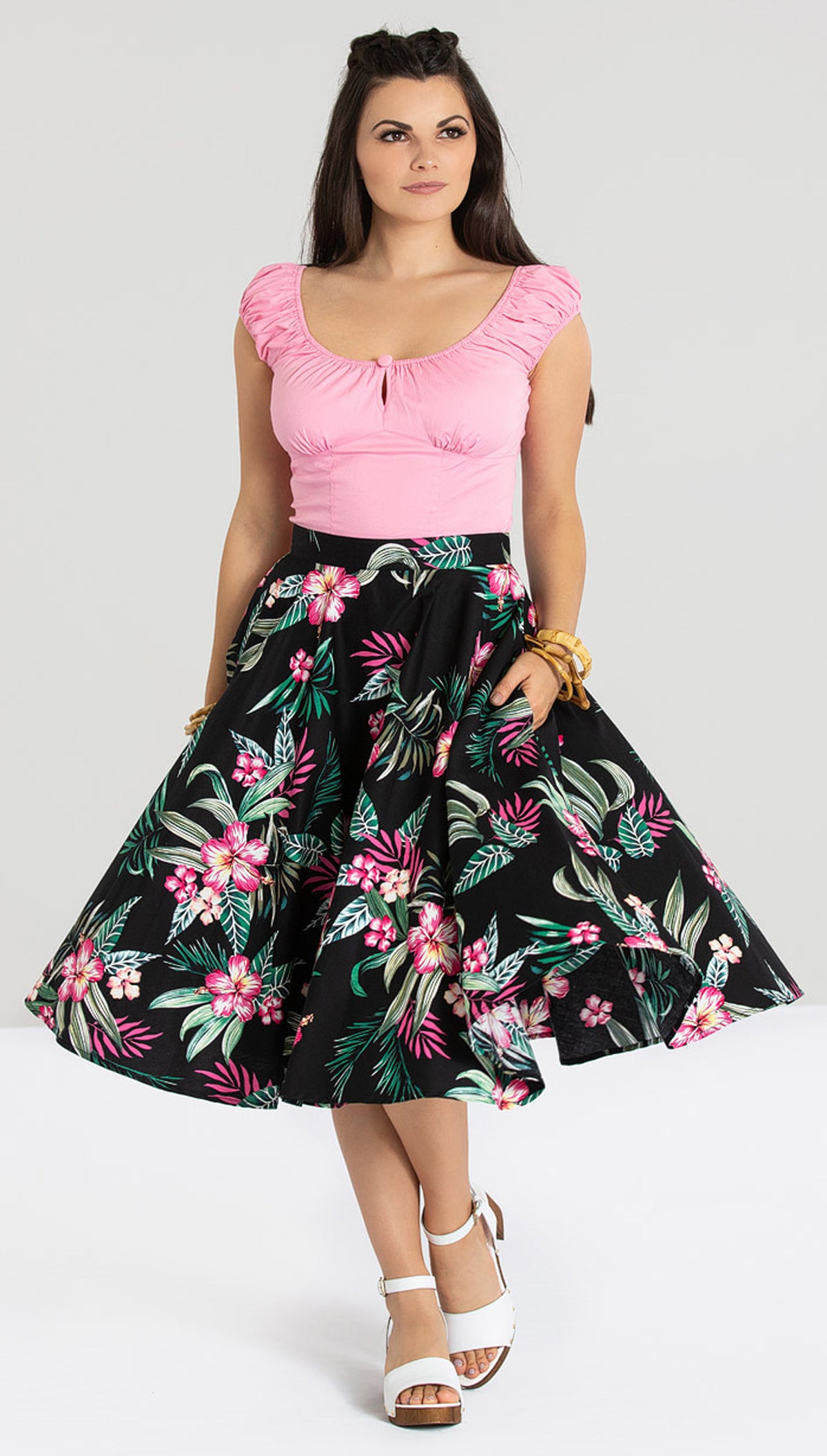 Hell_Bunny_KALANI_HIBISCUS_Tropical_TIKI_Vintage_SWING_Skirt_TELLERROCK_Schwarz-2
