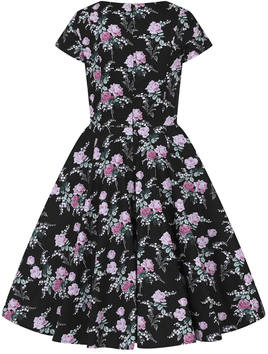 Hell_Bunny_LILY_Vintage_ROSE_Blumen_SWEETHEART_Kurzarm_SWING_Dress_KLEID-5