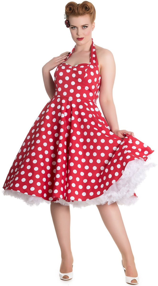 Hell_Bunny_MARIAM__Polka_Dot_PUNKTE_Neckholder_SWING_DRESS_Kleid_Rot-3