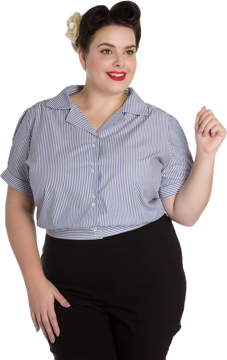 Hell_Bunny_MARION_Vintage_BUTTON_Kurzarm_HEMDBLUSE_Shirt_Plus_Size_Blau-1