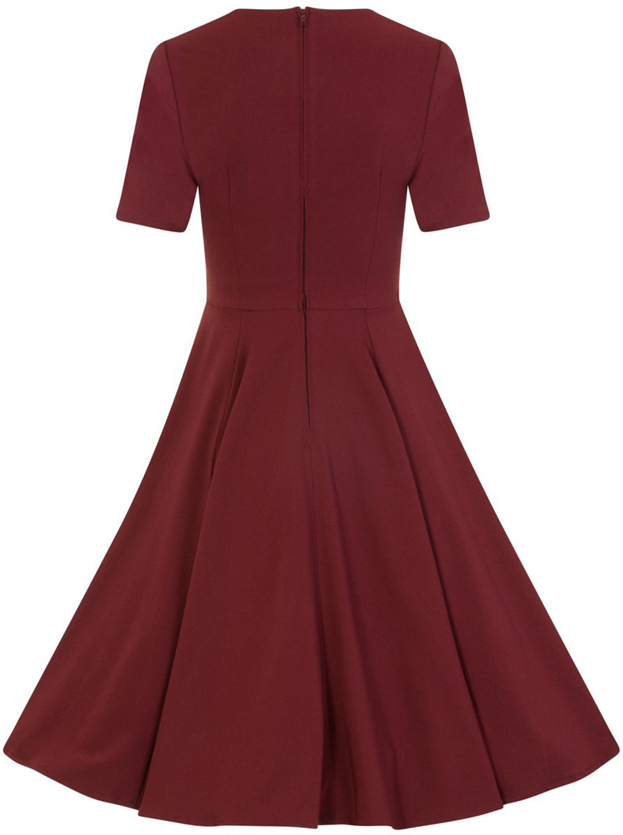 Hell_Bunny_MILAY_Vintage_40s_Blumen_BUTTONED_Swing_Dress_KLEID_Rot-5ZzAom5QBVcTXn