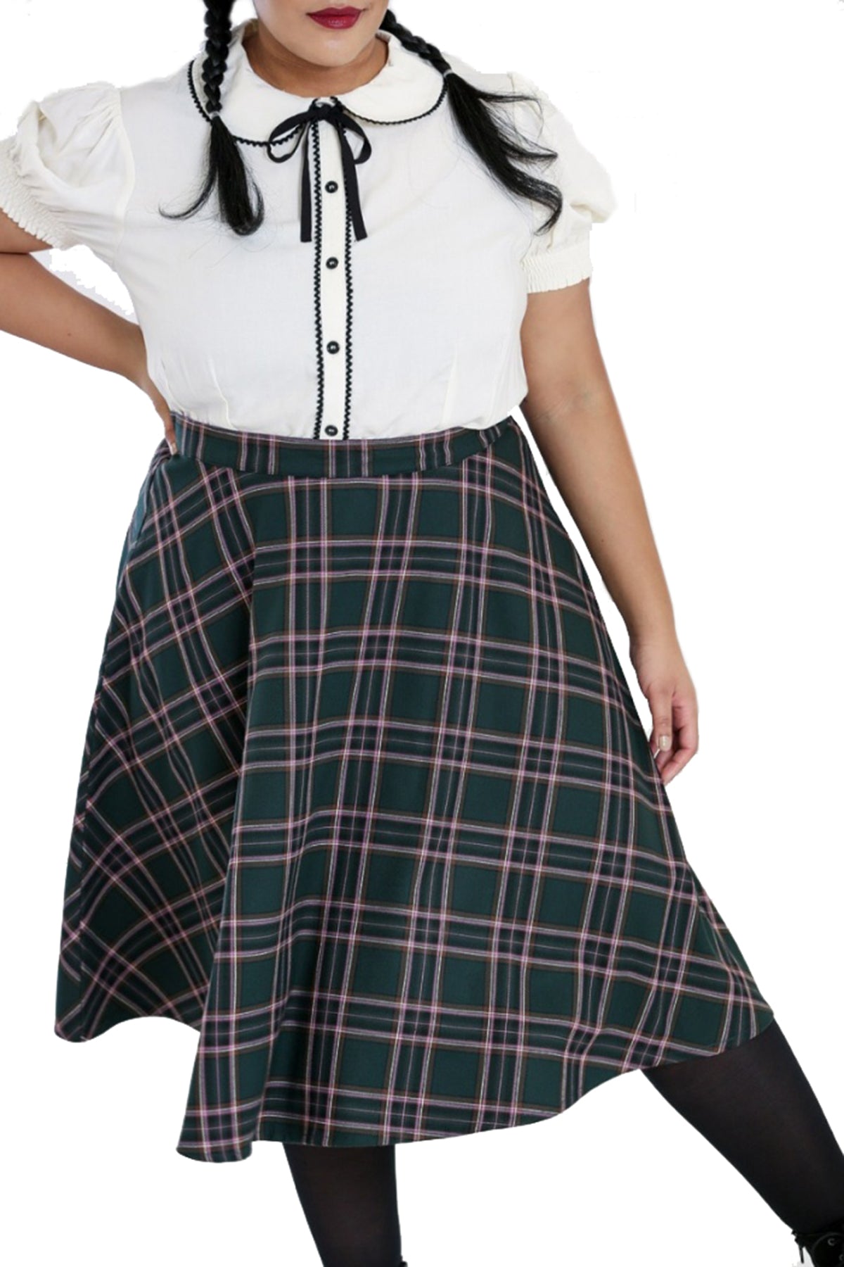 Hell_Bunny_MILES_Vintage_TARTAN_Karo_Swing_Skirt_TELLERROCK_Plus_Size_killer_kirsche_1