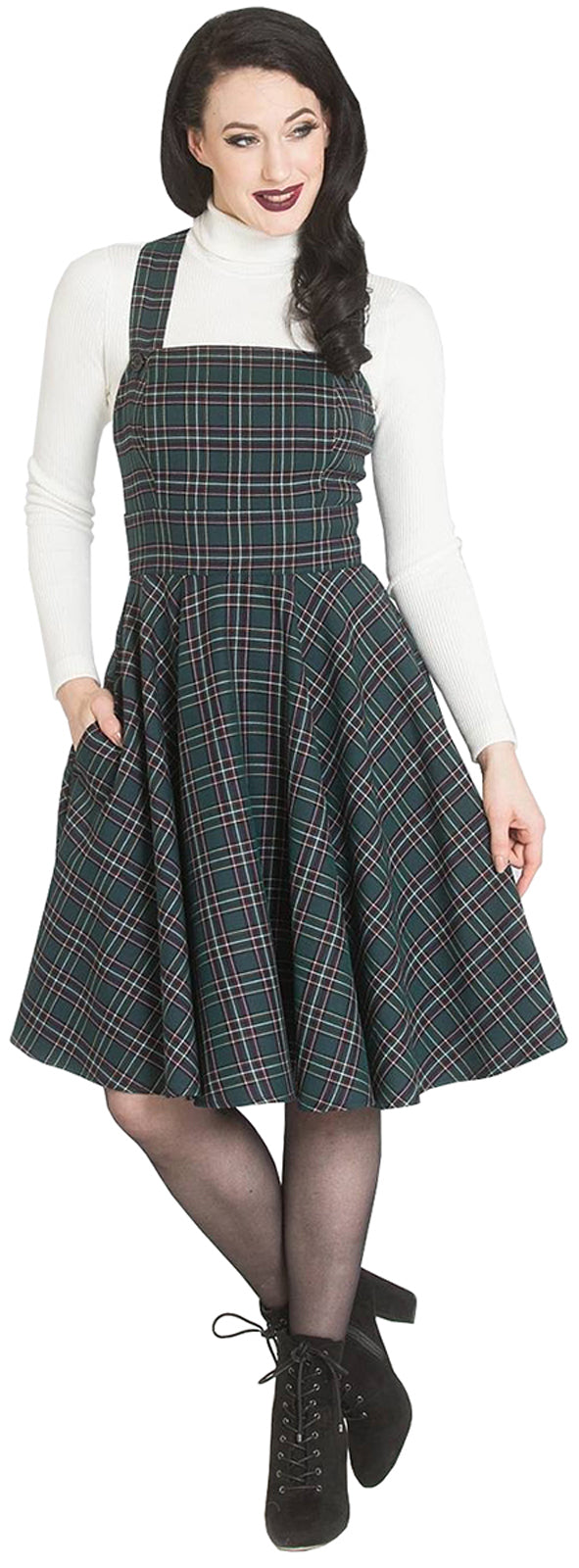 Hell_Bunny_PEEBLES_Vintage_TARTAN_PINAFORE_Swing_Rock_LATZKLEID_Gruen_killer_kirscheTPtU1d6aZUAhq