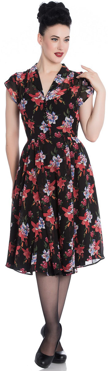 Hell_Bunny_RAYNA_Vintage_CHIFFON_Floral_LILY_FLOWER_V-Neck_KLEID_Dress-1