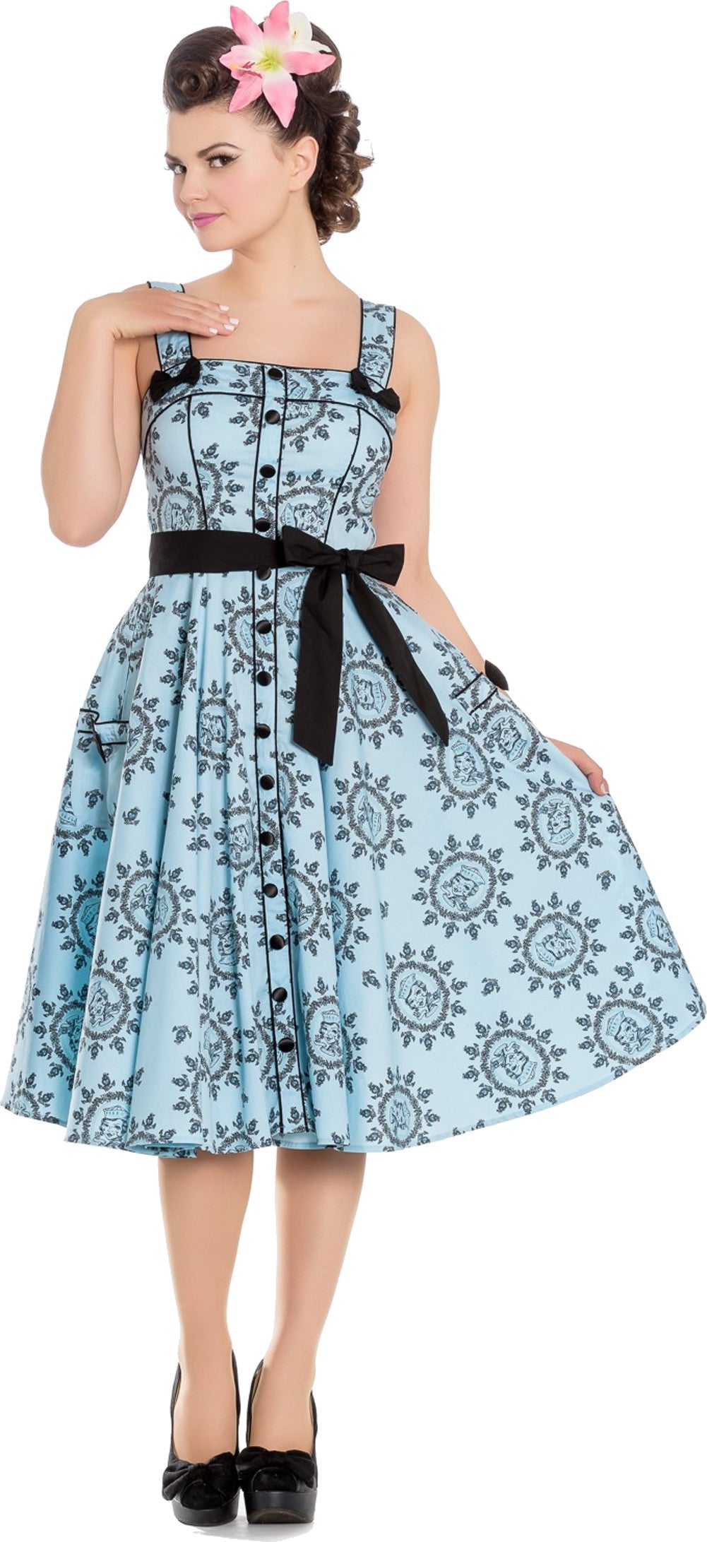 Hell_Bunny_SAILOR_GIRL_50s_Vintage_ANCHOR_Roses_SCHLEIFEN_Button_Kleid_DRESS_hellblau