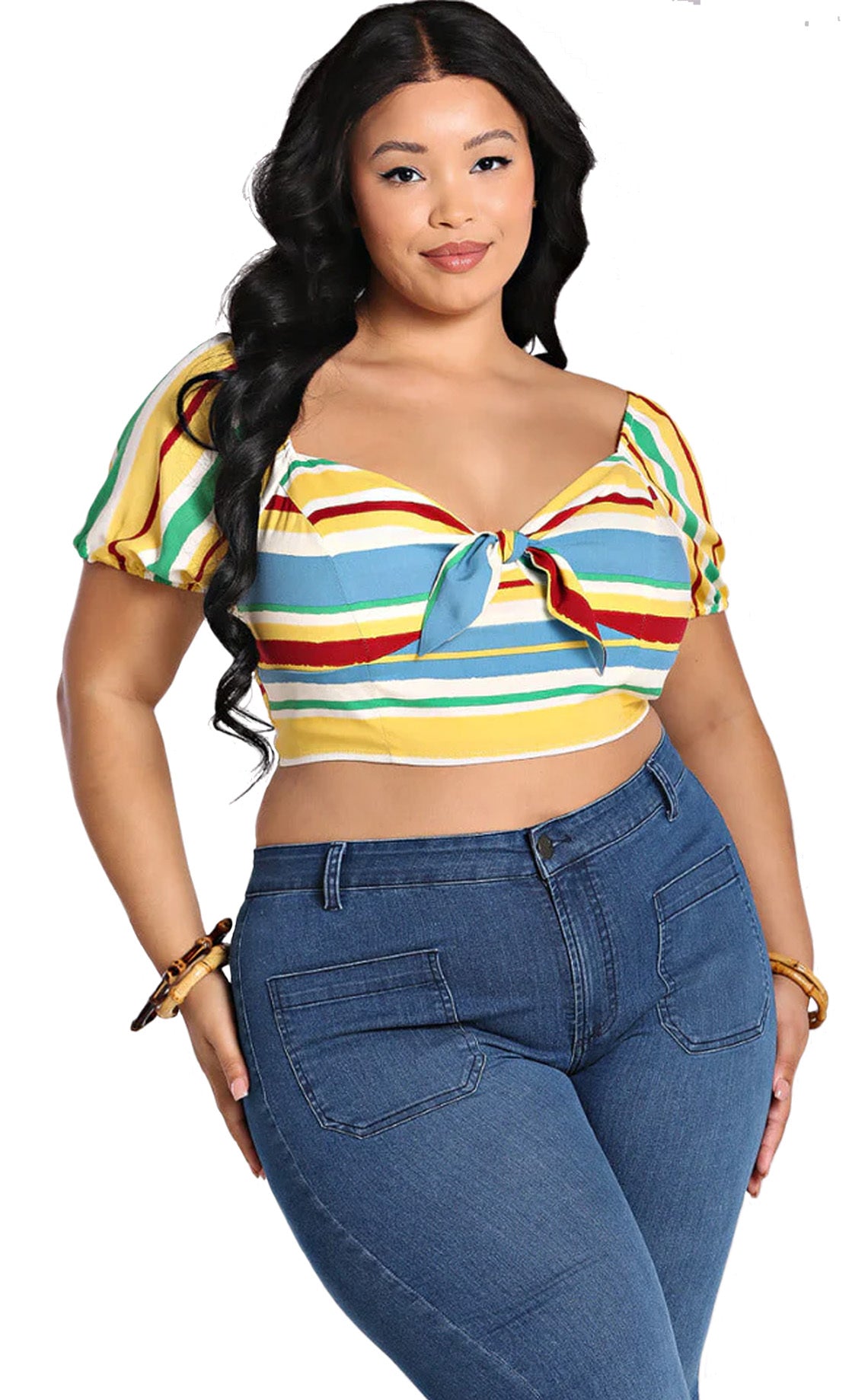 Hell_Bunny_SOLANGE_CROP_Vintage_Striped_Streifen_Knot_TOP_Bluse-4