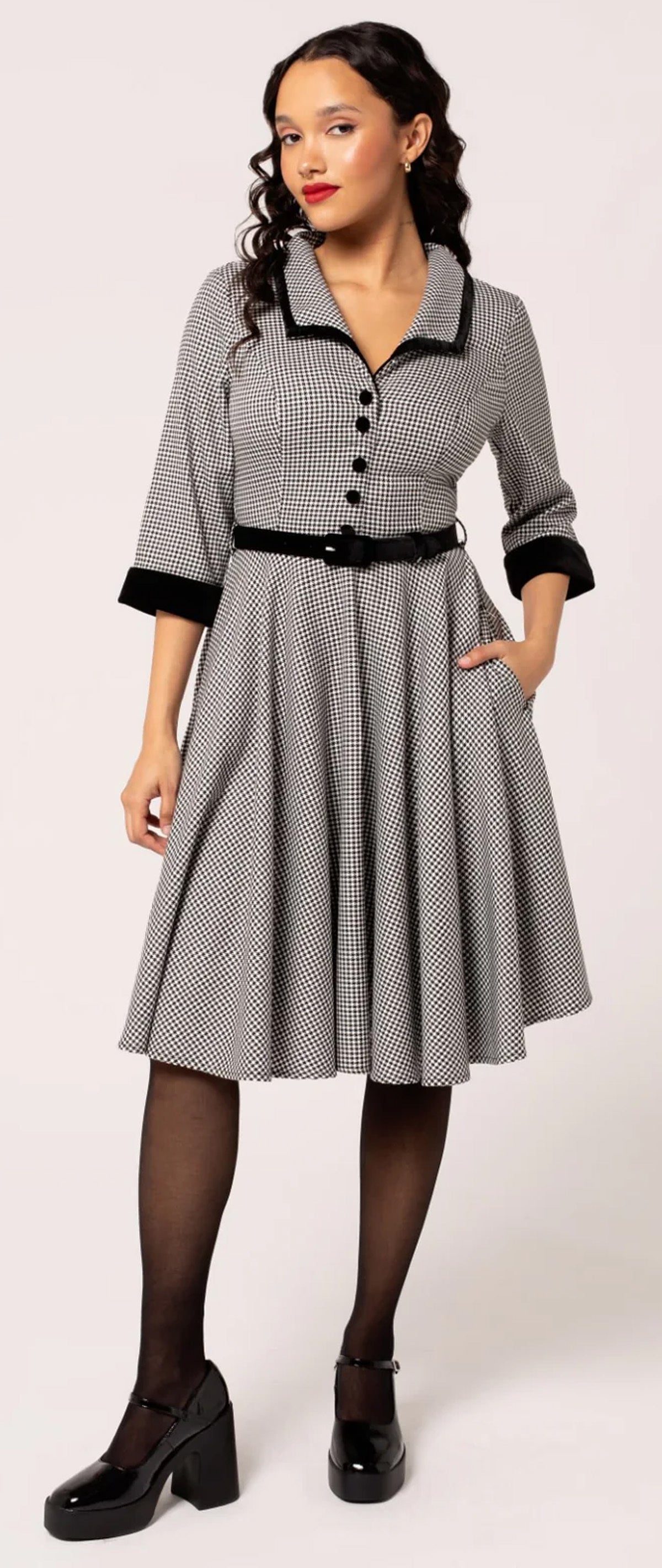 Hell_Bunny_TEDDY_HOUNDTOOTH_50s_Hahnentritt_Vintage_34_Arm_V-Neck_DRESS_Kleid-1