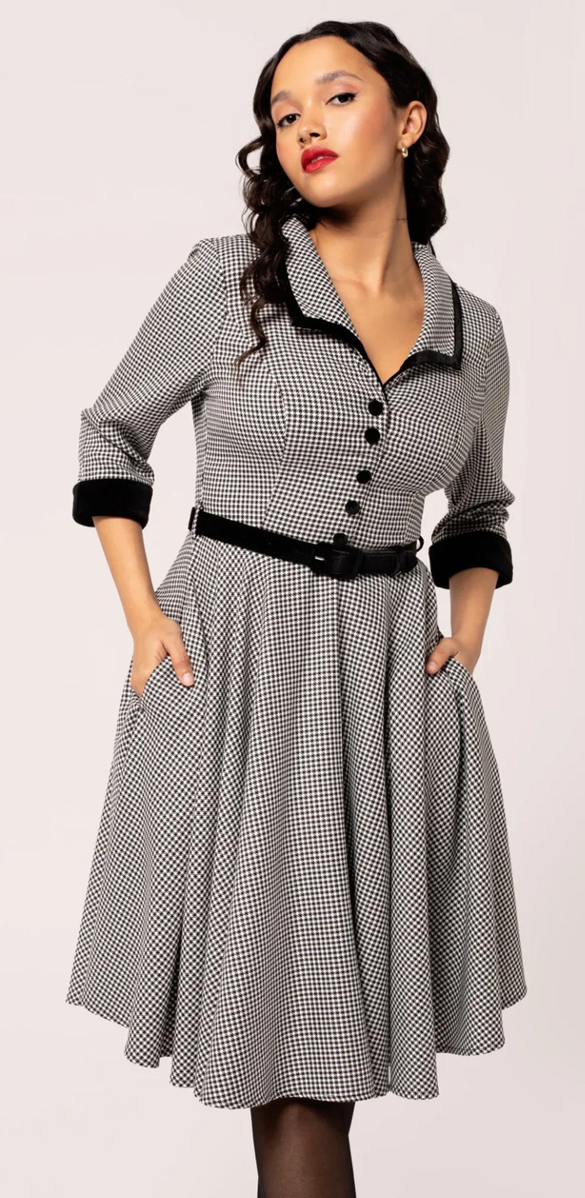 Hell_Bunny_TEDDY_HOUNDTOOTH_50s_Hahnentritt_Vintage_3_Arm_V-Neck_DRESS_Kleid-2