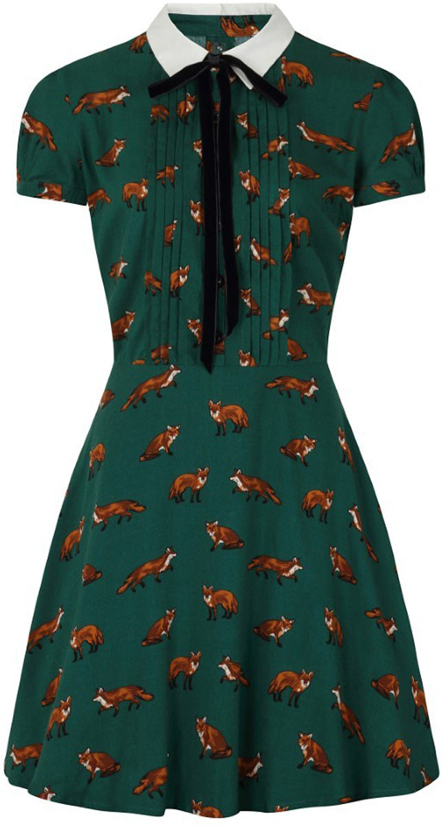 Hell_Bunny_VIXEY_Vintage_FOX_Fuchs_Kurzarm_Mini_SWING_DRESS_Kleid_Gruen_killer_kirsche_3