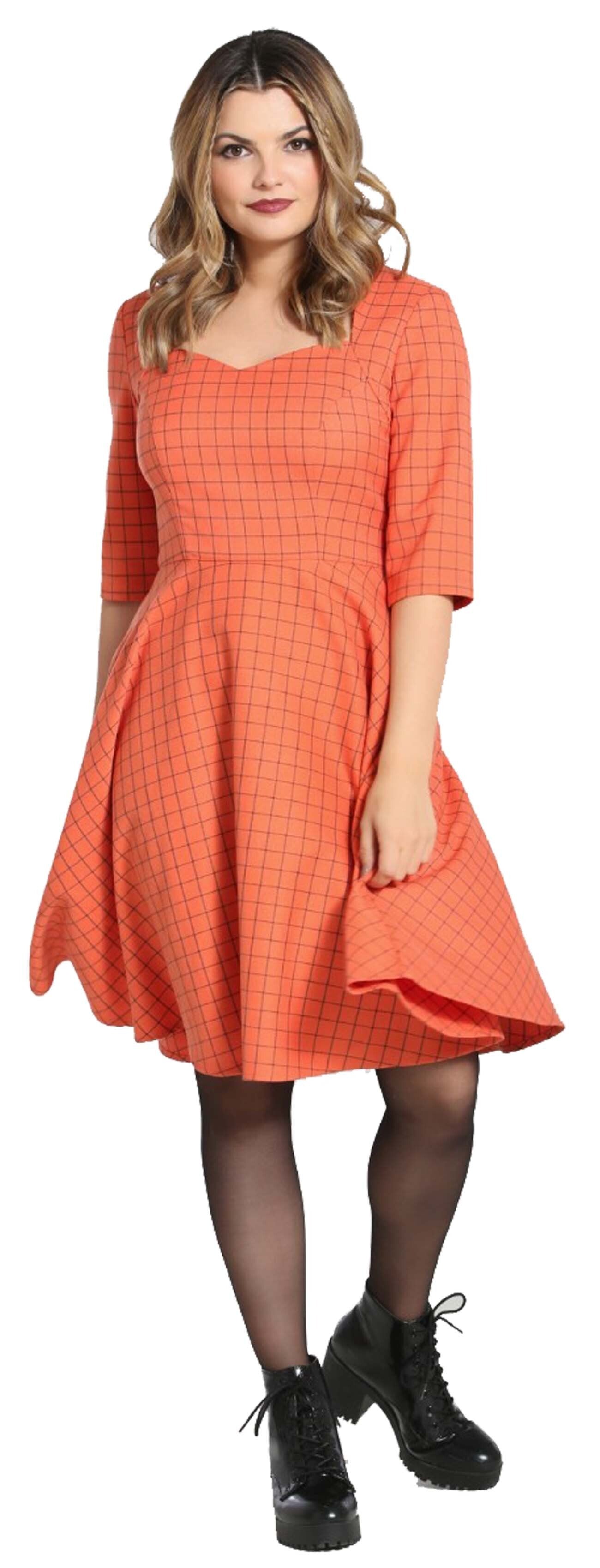Hell_Bunny_ZOIRA_CHECK_50s_Retro_Karo_Sweetheart_SWING_DRESS_Kleid__Orange-3