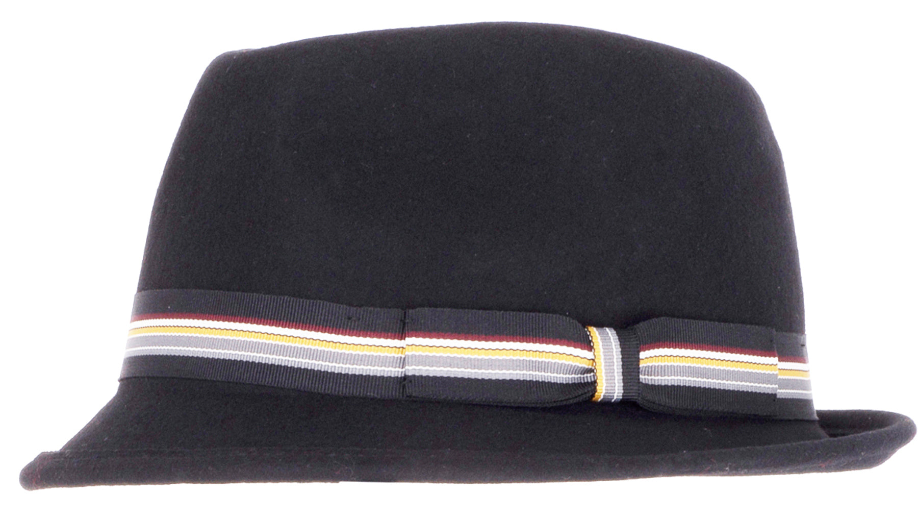 Herren_TRILBY_HAT_Woll_Filzhut_mit_Streifen_-_Schwarz_killer_kirsche