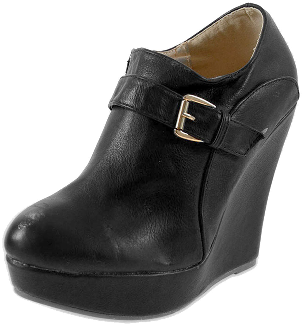 Hohe_PLATEAU_Buckle_SCHNALLEN_Wedges_-_Schwarz