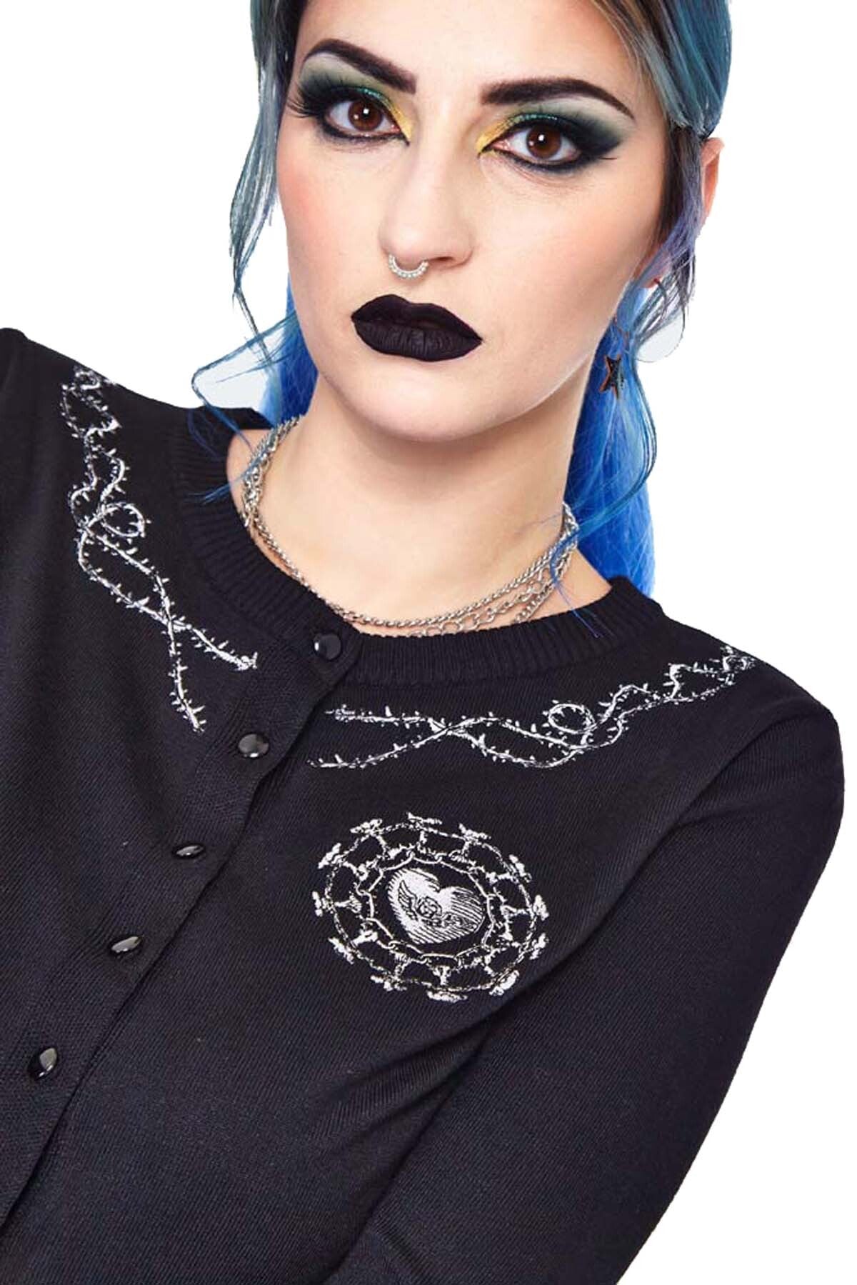 Jawbreaker_ALCHEMIC_HEART_Barbed_Sire_Stacheldraht_Langarm_CARDIGAN_Strickjacke_-_Schwarz-4