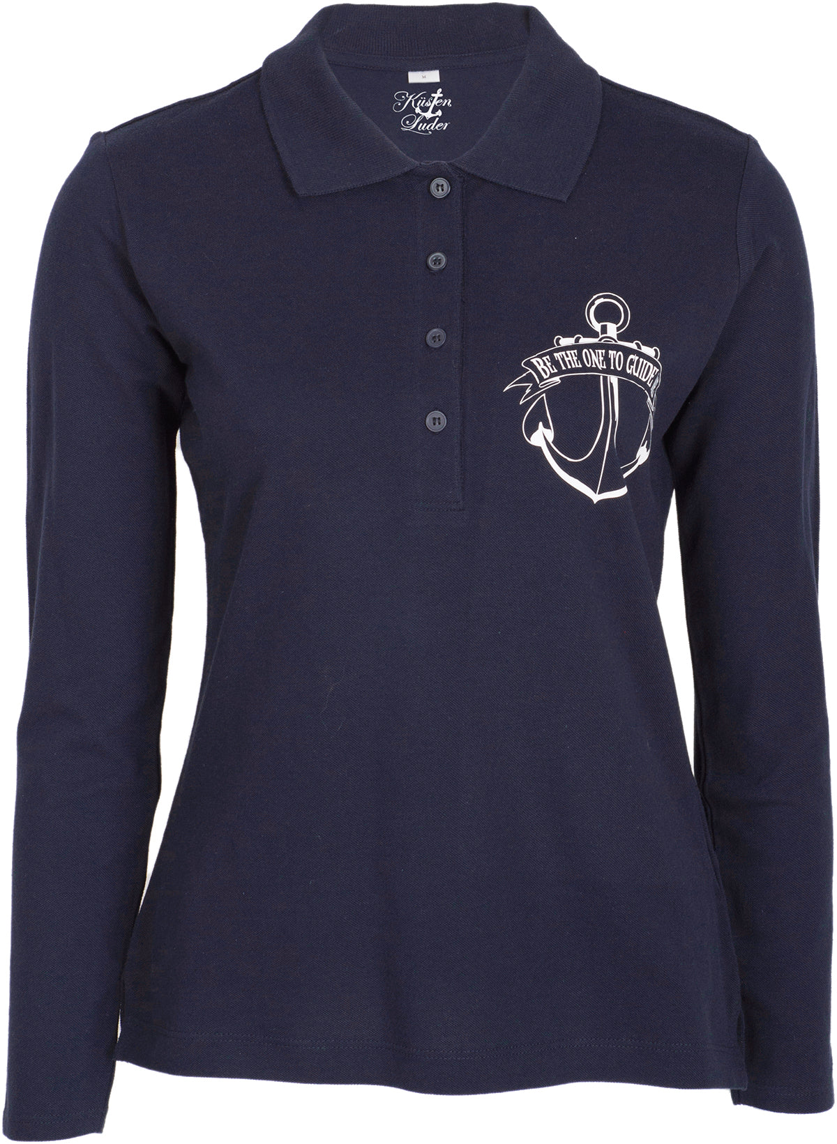 KM244_-_Kuestenluder_BE_THE_ONE_TO_GUIDE_ME_Mermaid_Anker_Sailor_Langarm_POLO-SHIRT_-_BlauDHCEc8egY4rZ4