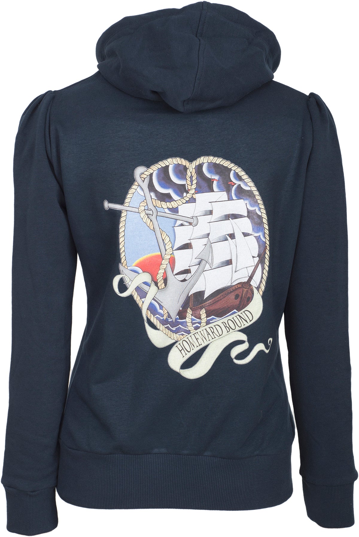 KM275_-_Kuestenluder_HOMEWARD_BOUND_Anchor_Sailor_SHIP_Hooded_Zip_Sweat_JACKE_-_Blau