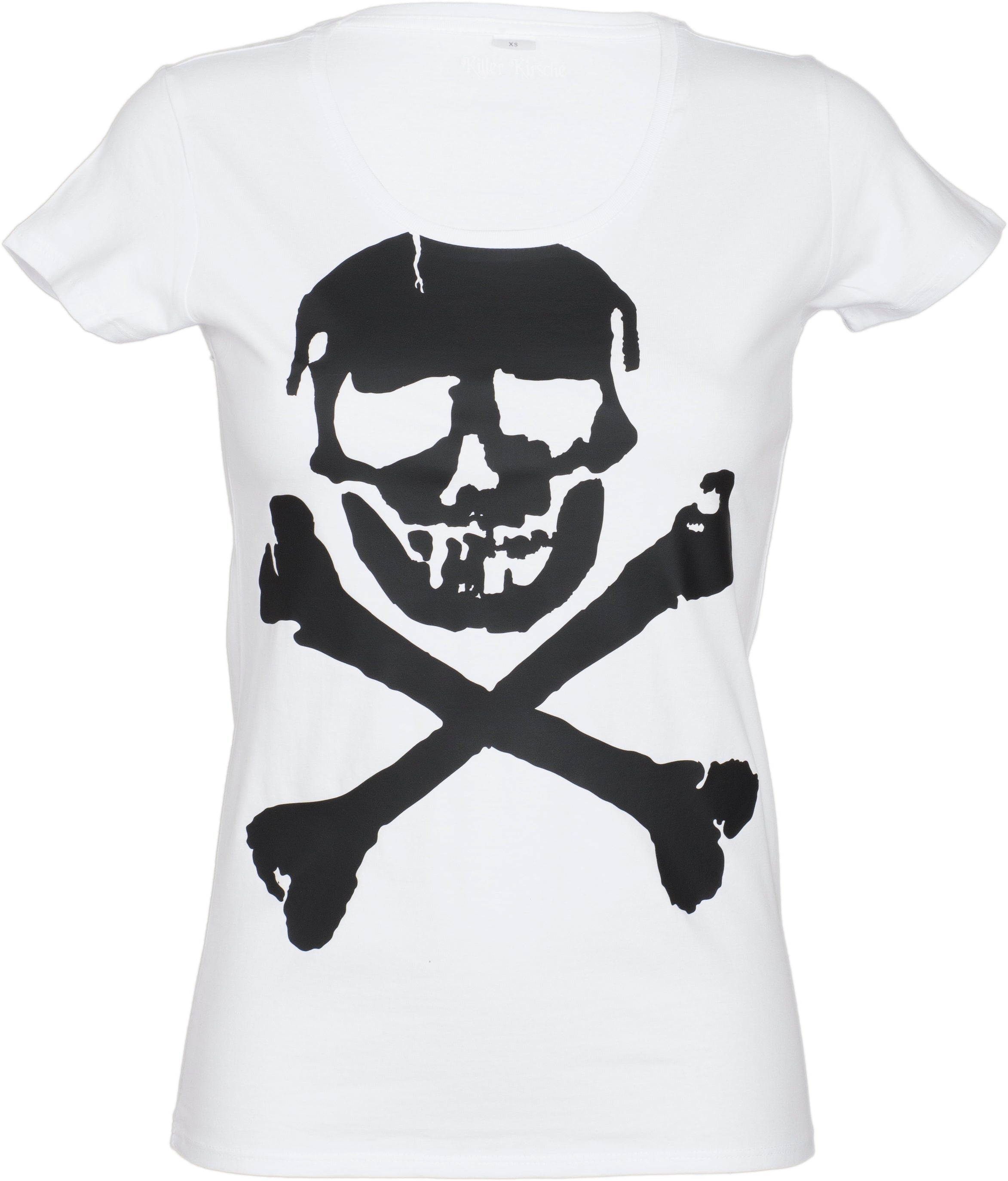 KO083_-_Killer_Kirsche_Retro_SKULL_Totenkopf_Shirt_T-Shirt_Weiss