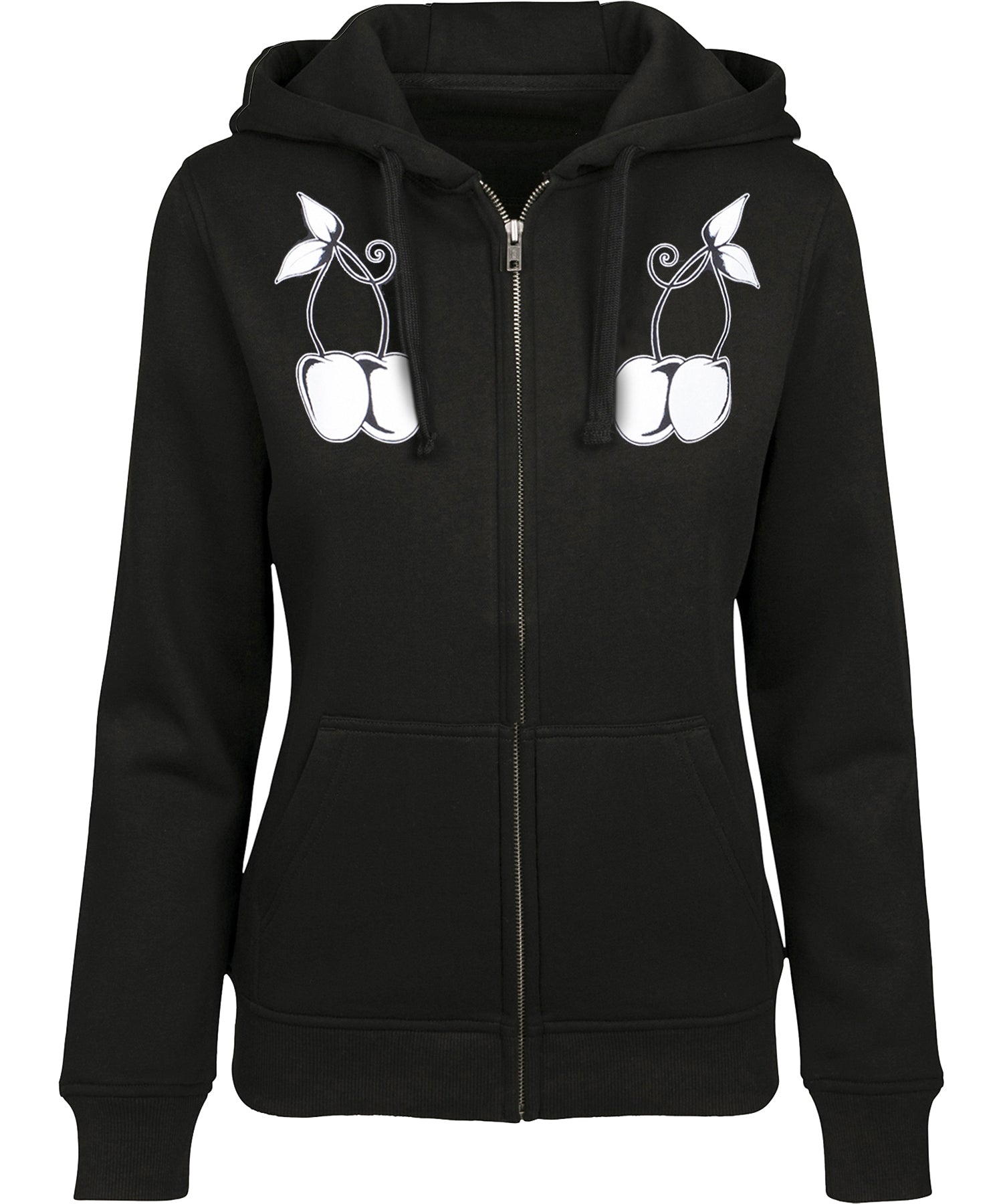 Killer_Kirsche_CUTE_CHERRIES_Kirschen_Hooded_Zip_Sweat_JACKE_-_Schwarz