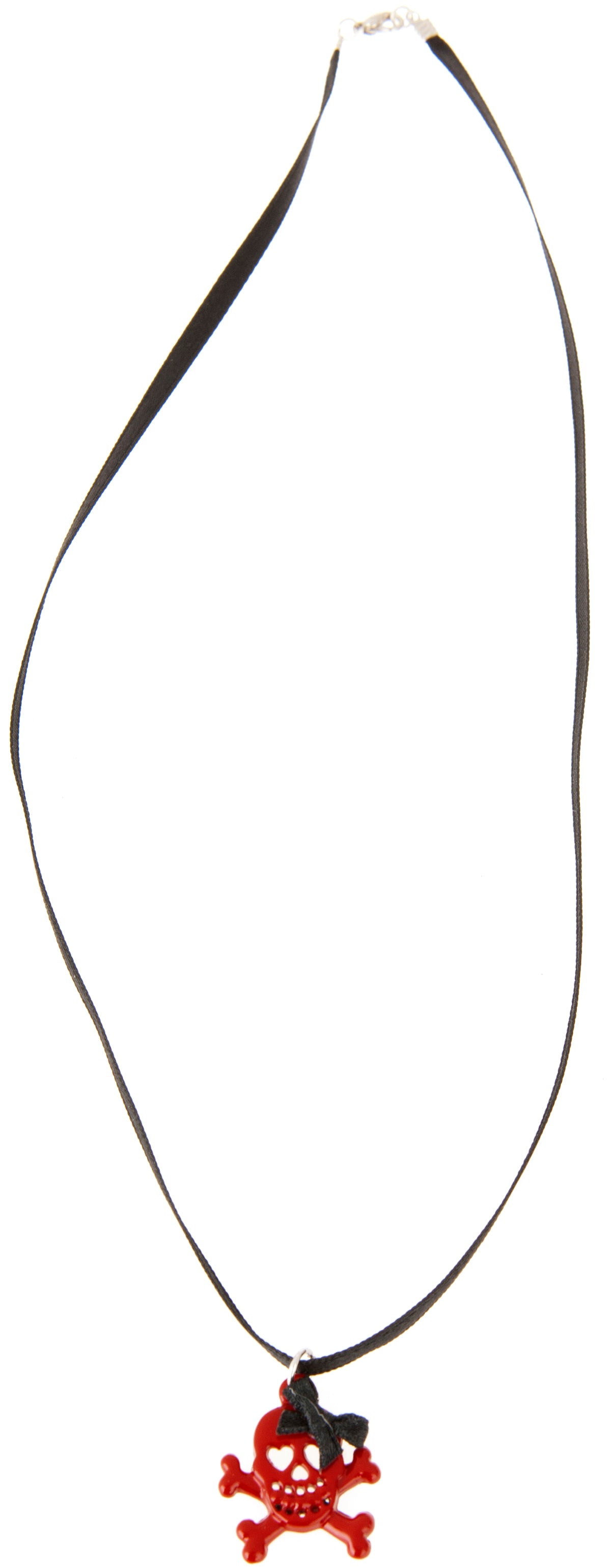 Killer_Kirsche_DIRTY_LAUGHING_Schleifen_BLACK_BOW_Skullkette_mit_Satinbandrot2