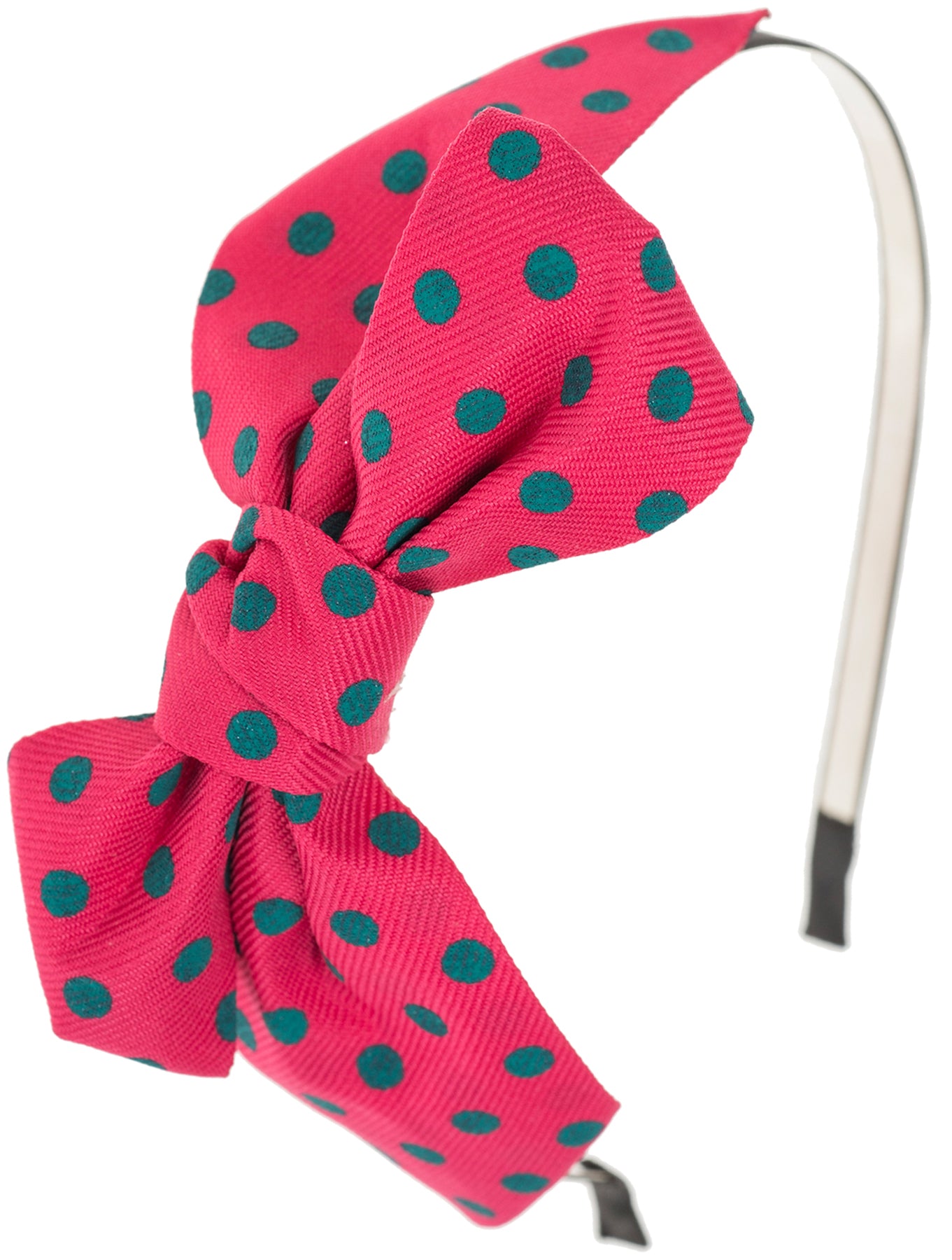 Killer_Kirsche_FIBBY_VINTAGE_DOT_POLKA_Dots_PUNKTE_Schleifen_BOW_Haarreif_Haarschmuck_-_Pink