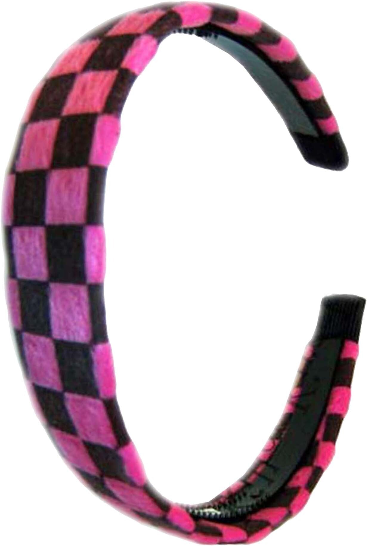 Killer_Kirsche_Fake_Fur_SKA_Schachbrettmuster_HAARREIF_-_Pink1