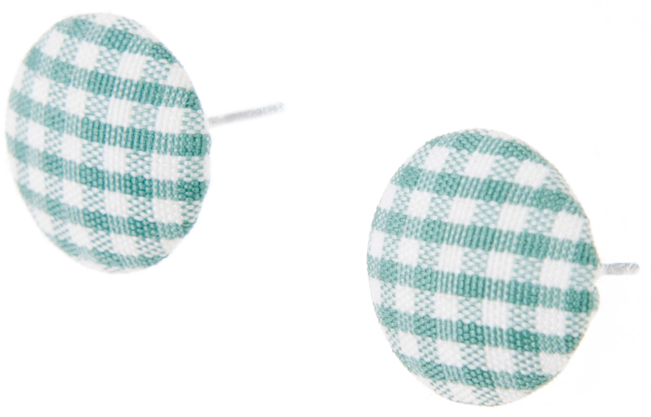 Killer_Kirsche_LEWELYN_Vintage_GINGHAM_Karo_Retro_Button_OHRSTECKERmt-2