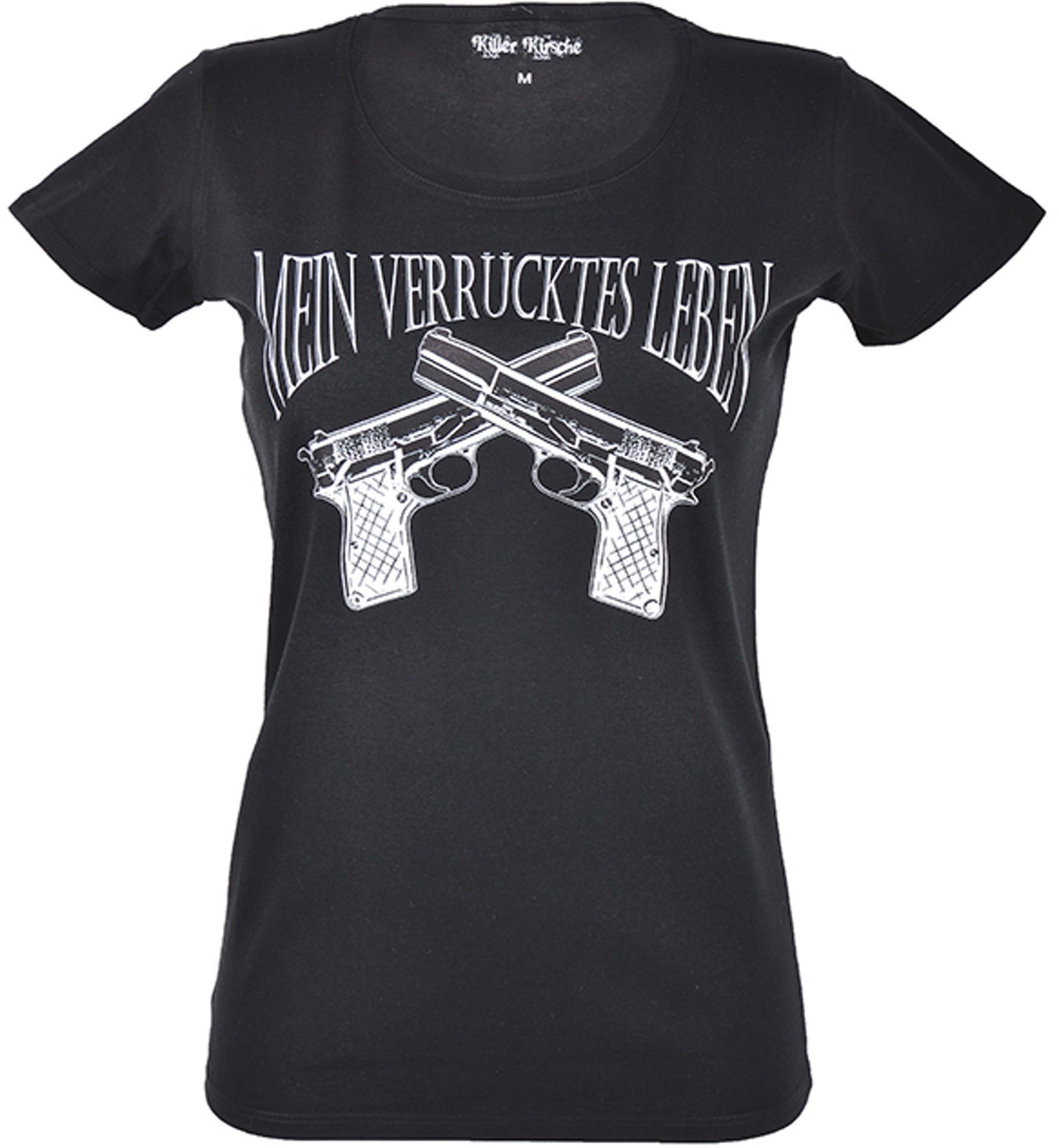 Killer_Kirsche_MEIN_VERRueCKTES_LEBEN_Gun_Revolver_Oldschool_T-SHIRT_Oberteil_killer_kirsche