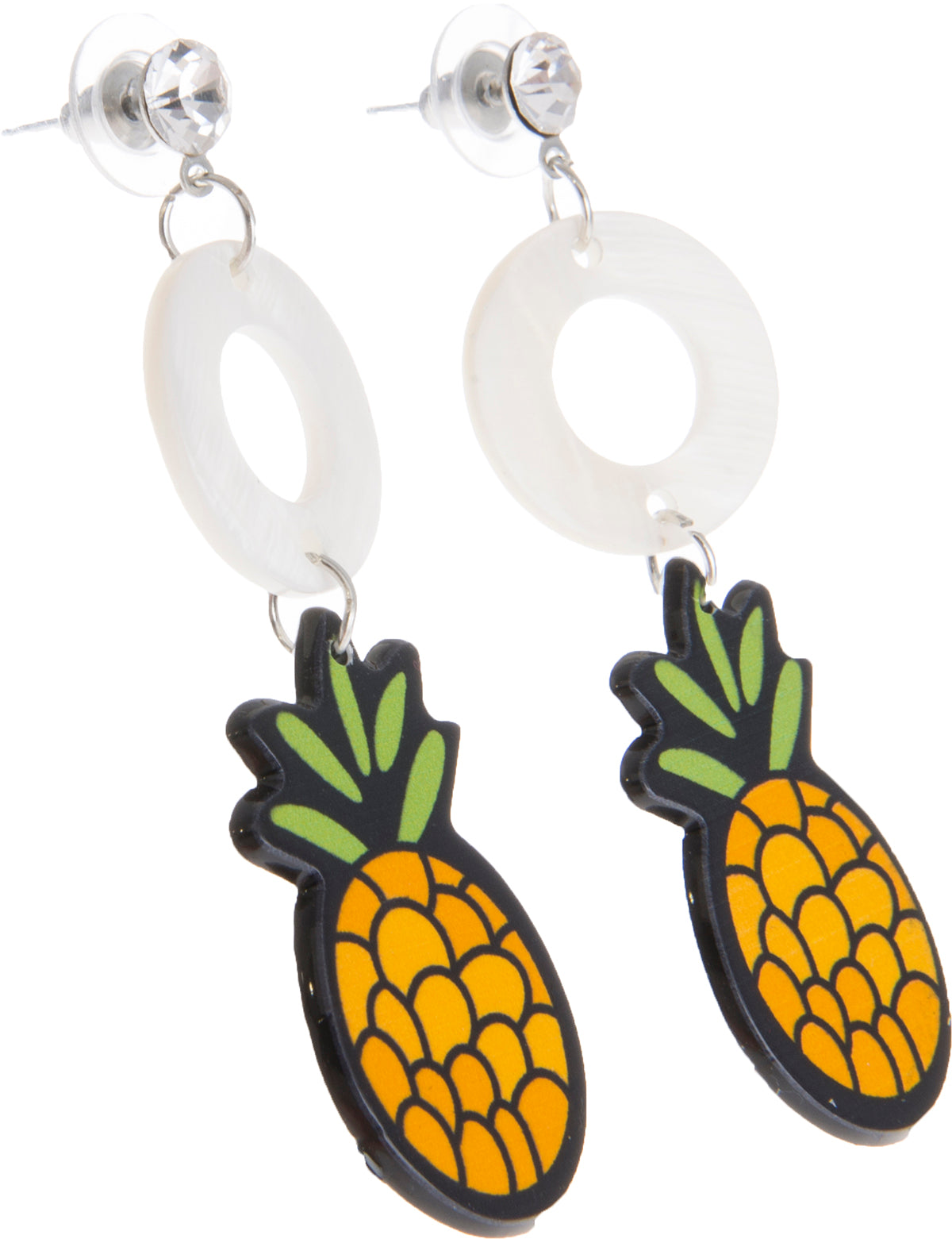 Killer_Kirsche_PINEAPPLE_Glitzerstein_Tropical_ANANAS_Haenger_OHRSTECKER-2