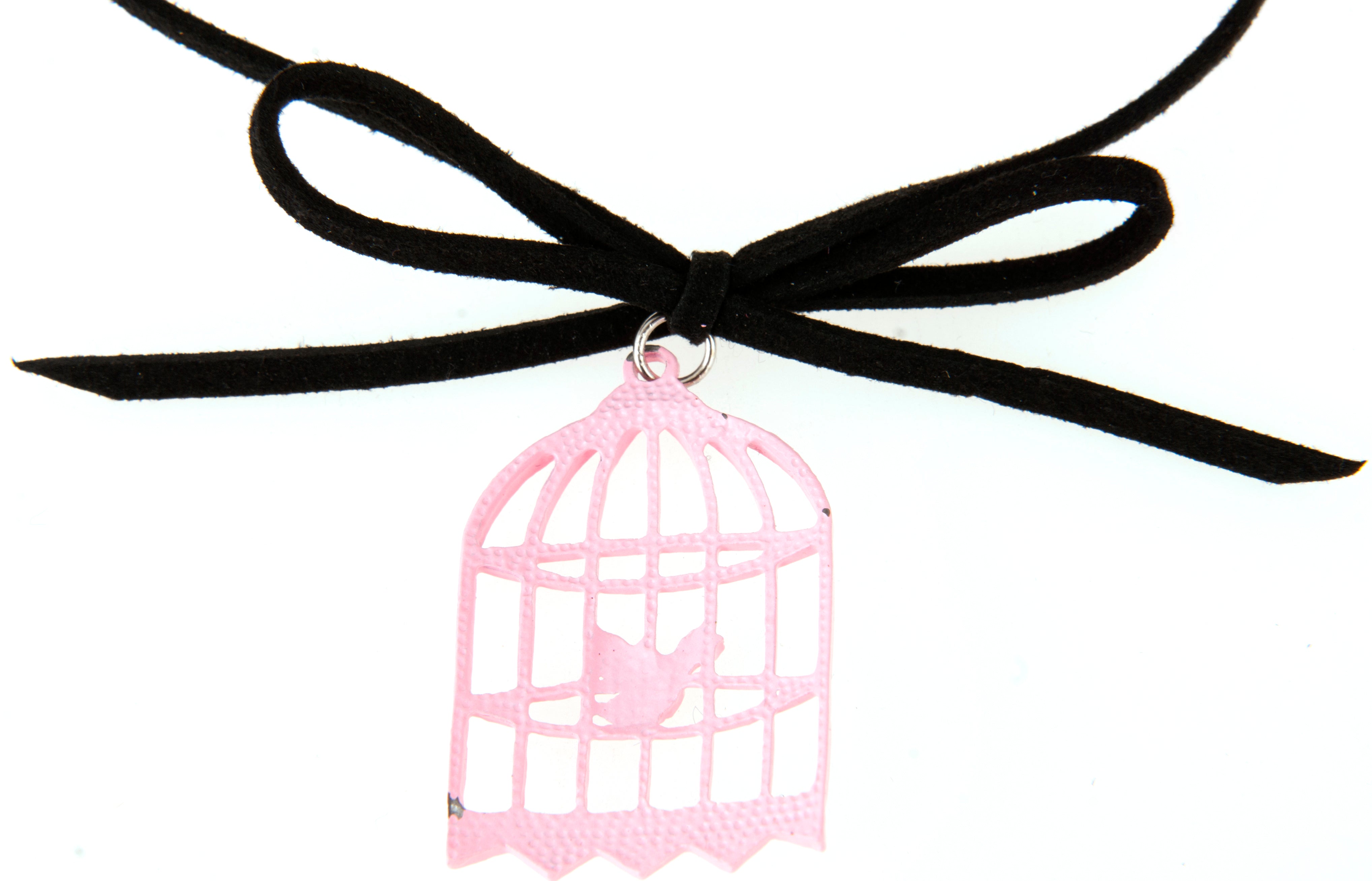 Killer_Kirsche_PINK_BIRDCAGE_Vogelkaefig_Bow_VINTAGE_Halsband_CHOKER-3