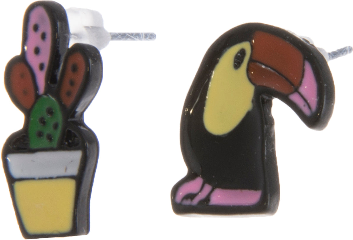 Killer_Kirsche_TOUCAN_Cactus_Tukan_KAKTUS_Vintage_OHRSTECKER-2