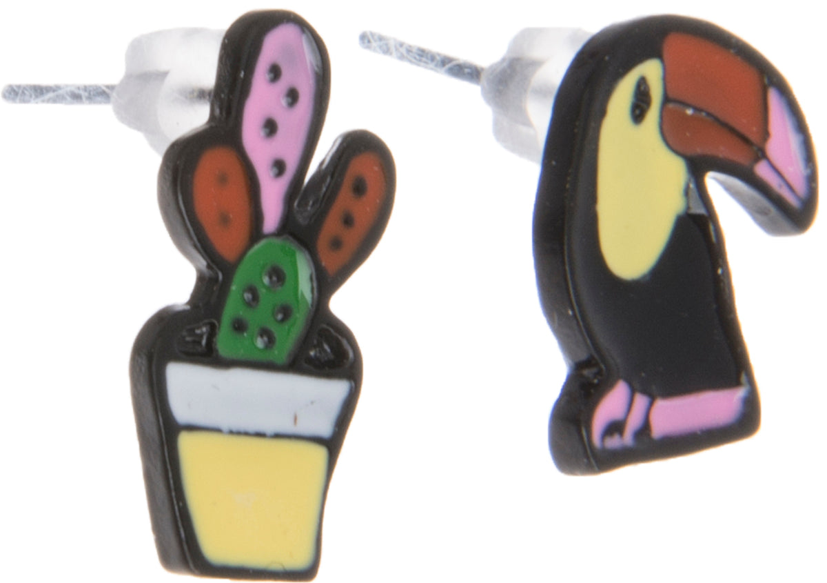 Killer_Kirsche_TOUCAN_Cactus_Tukan_KAKTUS_Vintage_OHRSTECKER-3