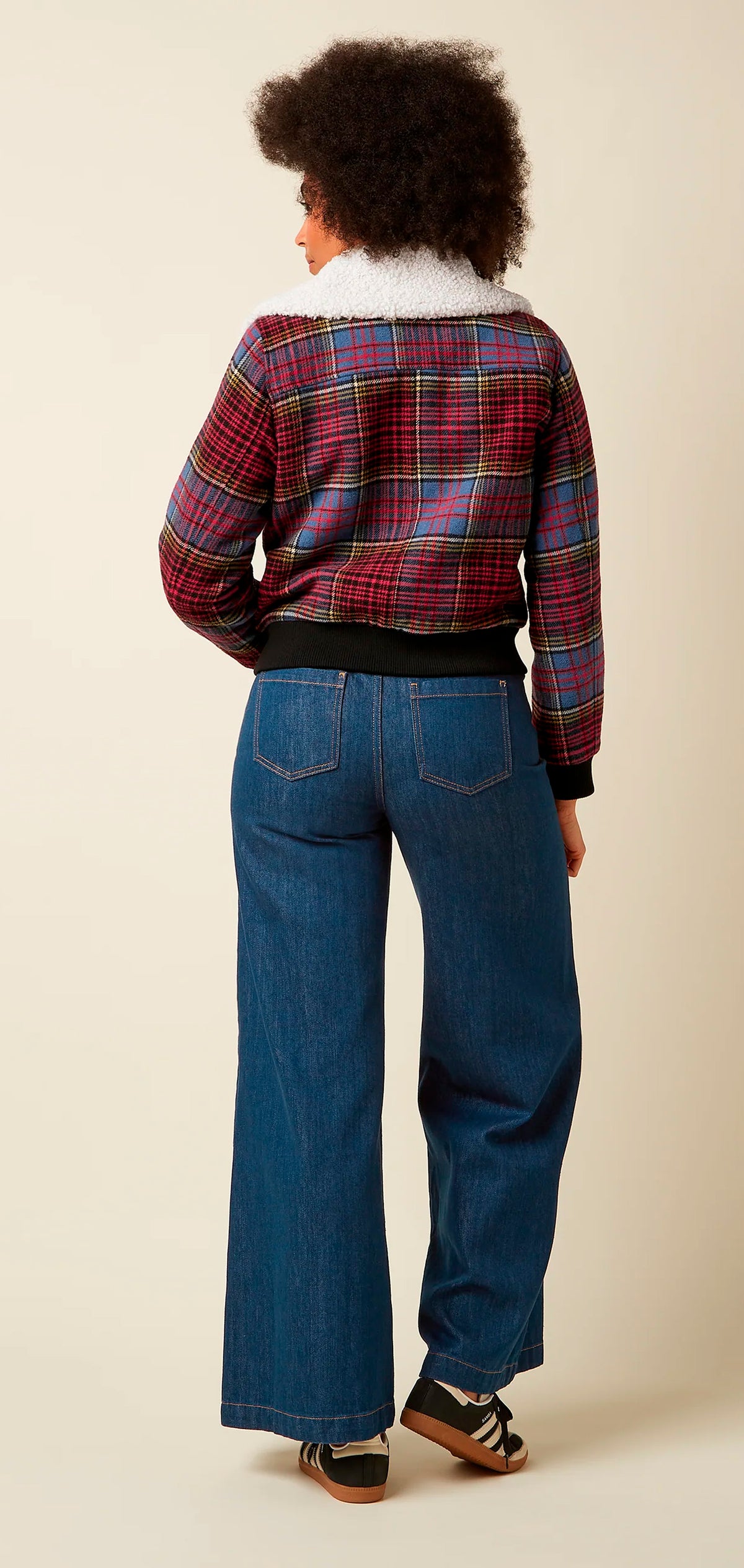 King Louie «Arizona Banda» Vintage Retro Teddykragen Check Karo Jacke