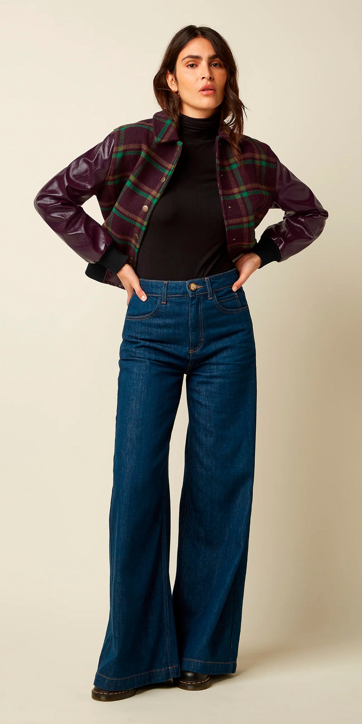 King Louie «Billie Vera» Vintage Check Karo Retro Baseball Jacket - Jacke