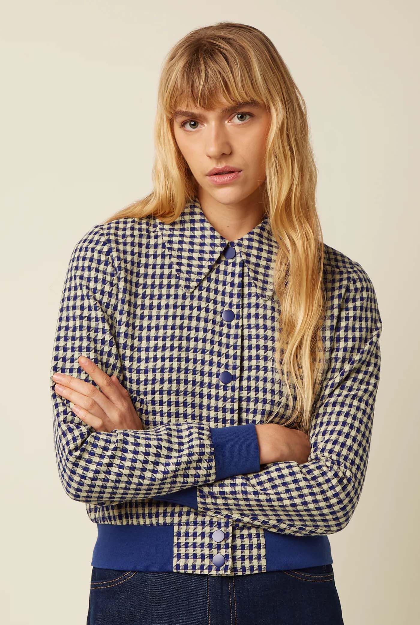 King Louie «Isa Pretty Check» Gingham Karomuster Vintage Retro Jacke