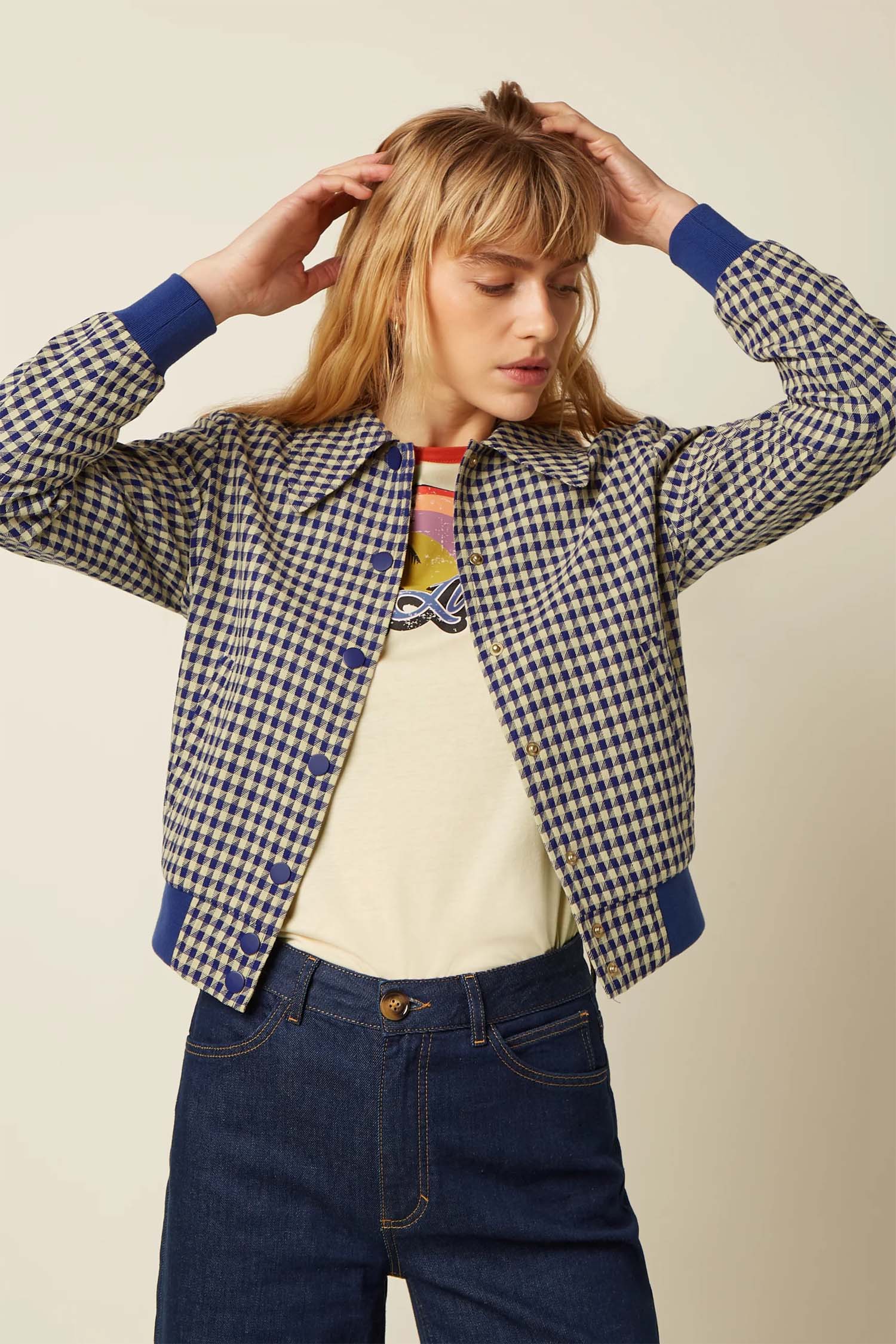 King Louie «Isa Pretty Check» Gingham Karomuster Vintage Retro Jacke