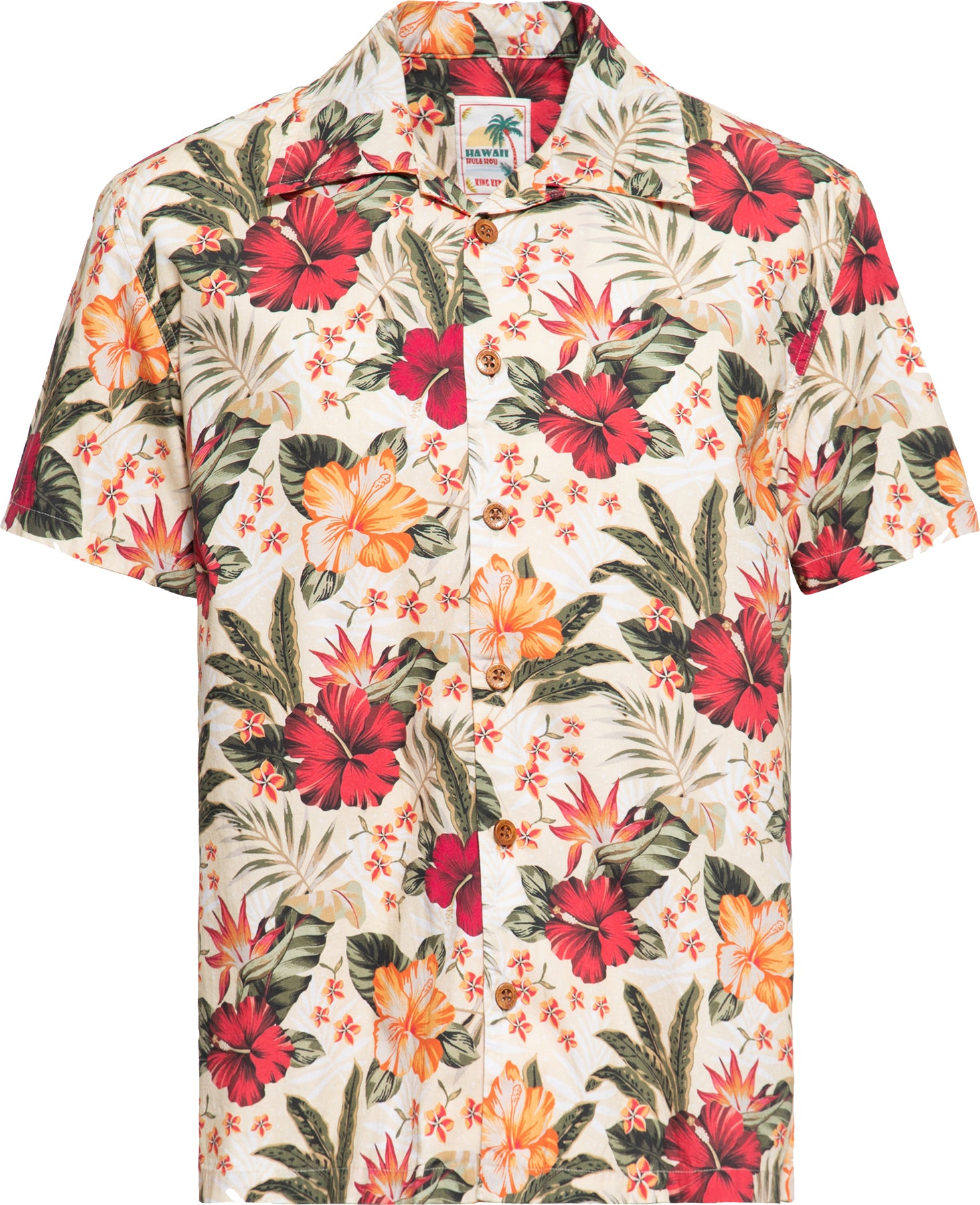 King_Kerosin_ALOHA_HAWAII_Island_Palmen_Beach_50s_Kurzarm_HAWAII_HEMD_Shirt_-_Creme_killer_kirsche_1