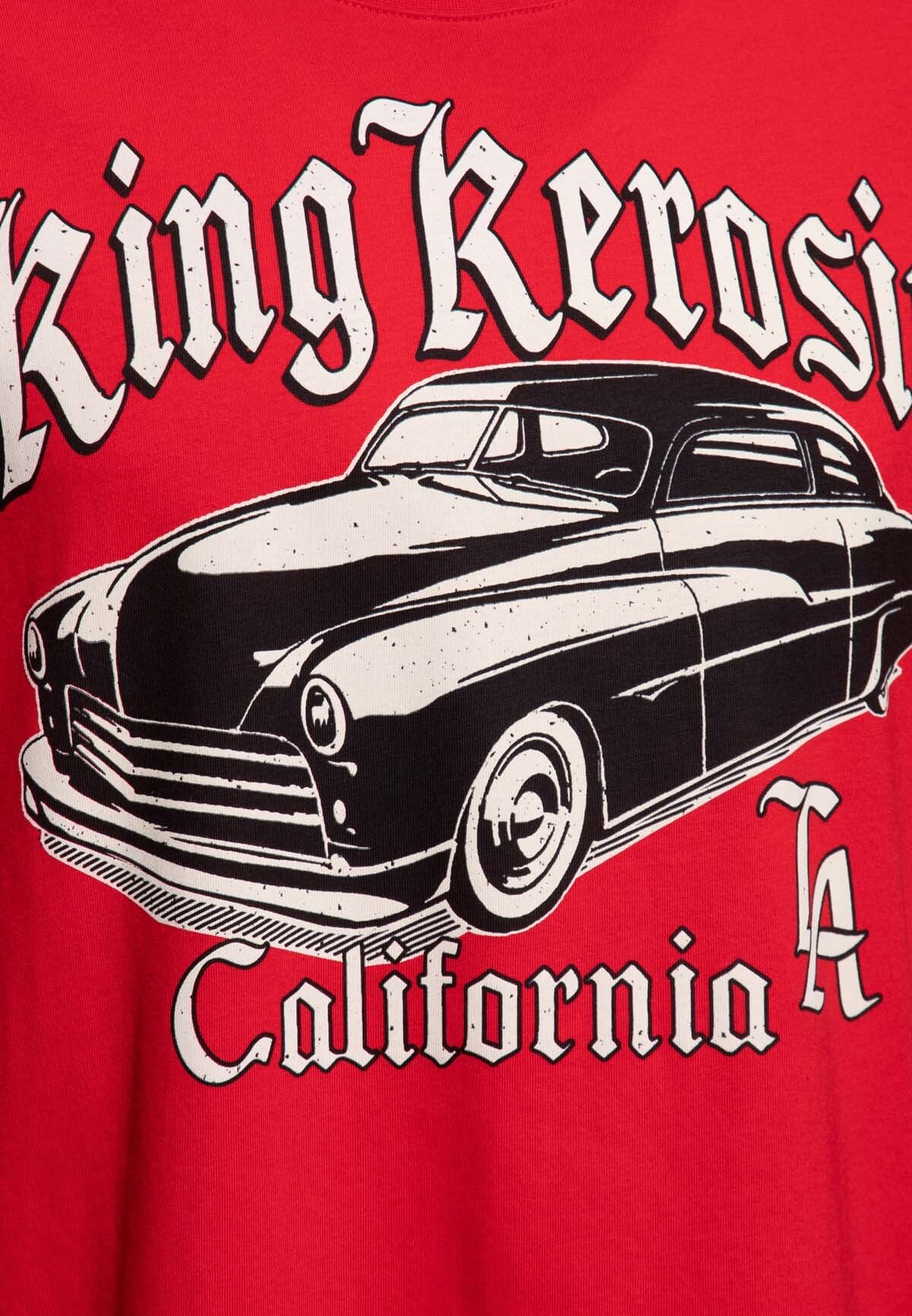 King_Kerosin_CALIFORNIA_GREASER_Muscle_Car_MOTIV_Kurzarm_Regular_Fit_TSHIRT_Oberteil_Rot-3