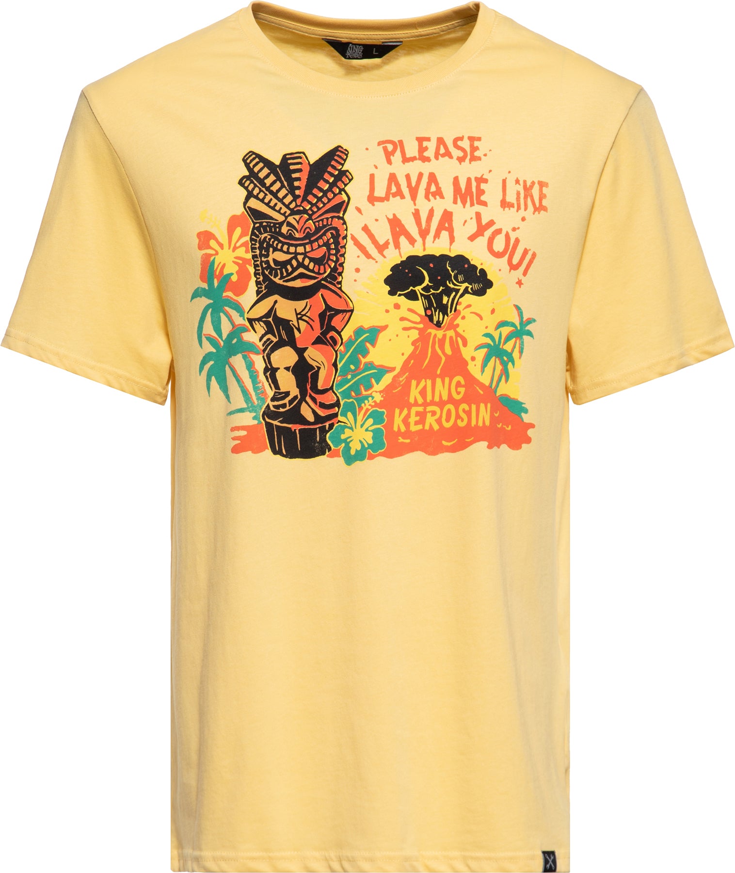 King_Kerosin_LAVA_Retro_Maenner_TIKI_MOTIV_Kurzarm_Straight_Fit_T-SHIRT_Oberteil_killer_kirsche_1