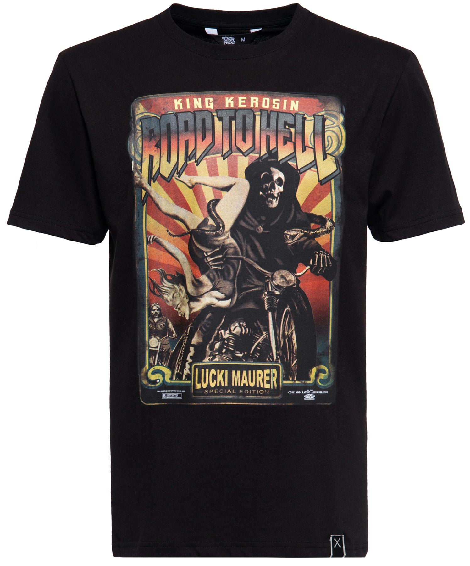King_Kerosin_LUCKI_MAURER_Herren_Road_To_Hell_PRINT_Motiv_Kurzarm_T-SHIRT_Oberteil_killer_kirsche
