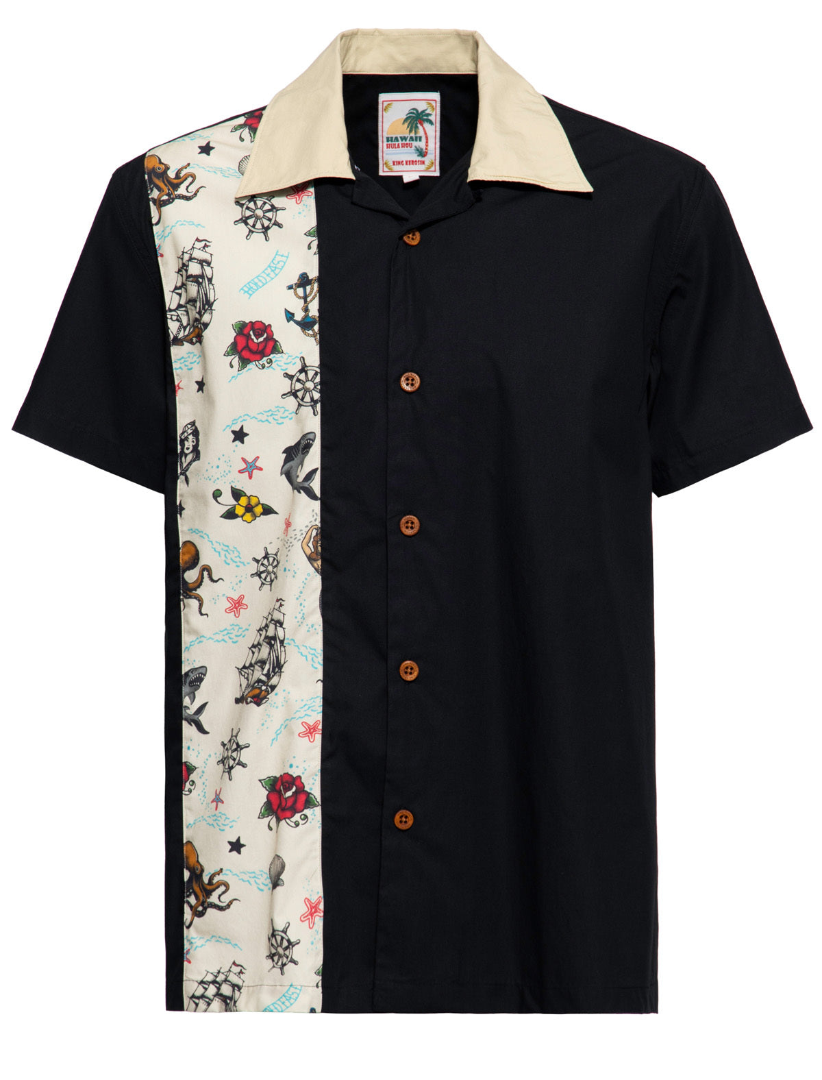 King_Kerosin_NAUTICAL_SAILOR_Panel_Oldschool_Tattoo_50s_HAWAII_HEMD_Shirt_Schwarz-1