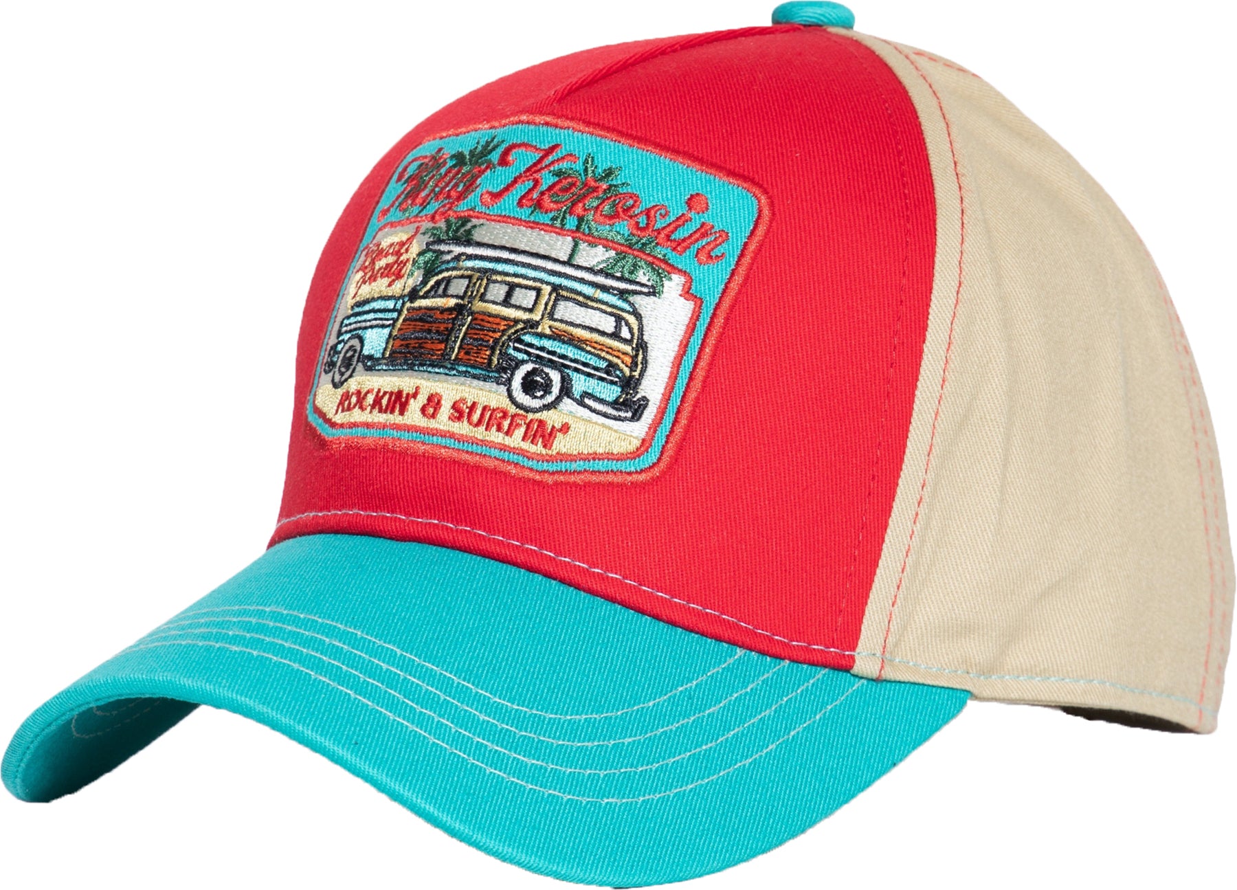 King_Kerosin_ROCKIN_and_SURFIN_Retro_AUTO_Car_EMBROIDERY_Snapback_TRUCKER_CAP_Killer_Kirsche-1