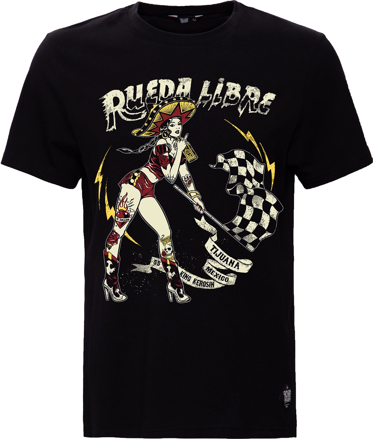 King_Kerosin_RUEDA_LIBRE_Mexican_Pin_Up_PRINT_Kurzarm_Motiv_T-SHIRT_Oberteil_Killer_Kirsche-1i14YC6QmMDbnh