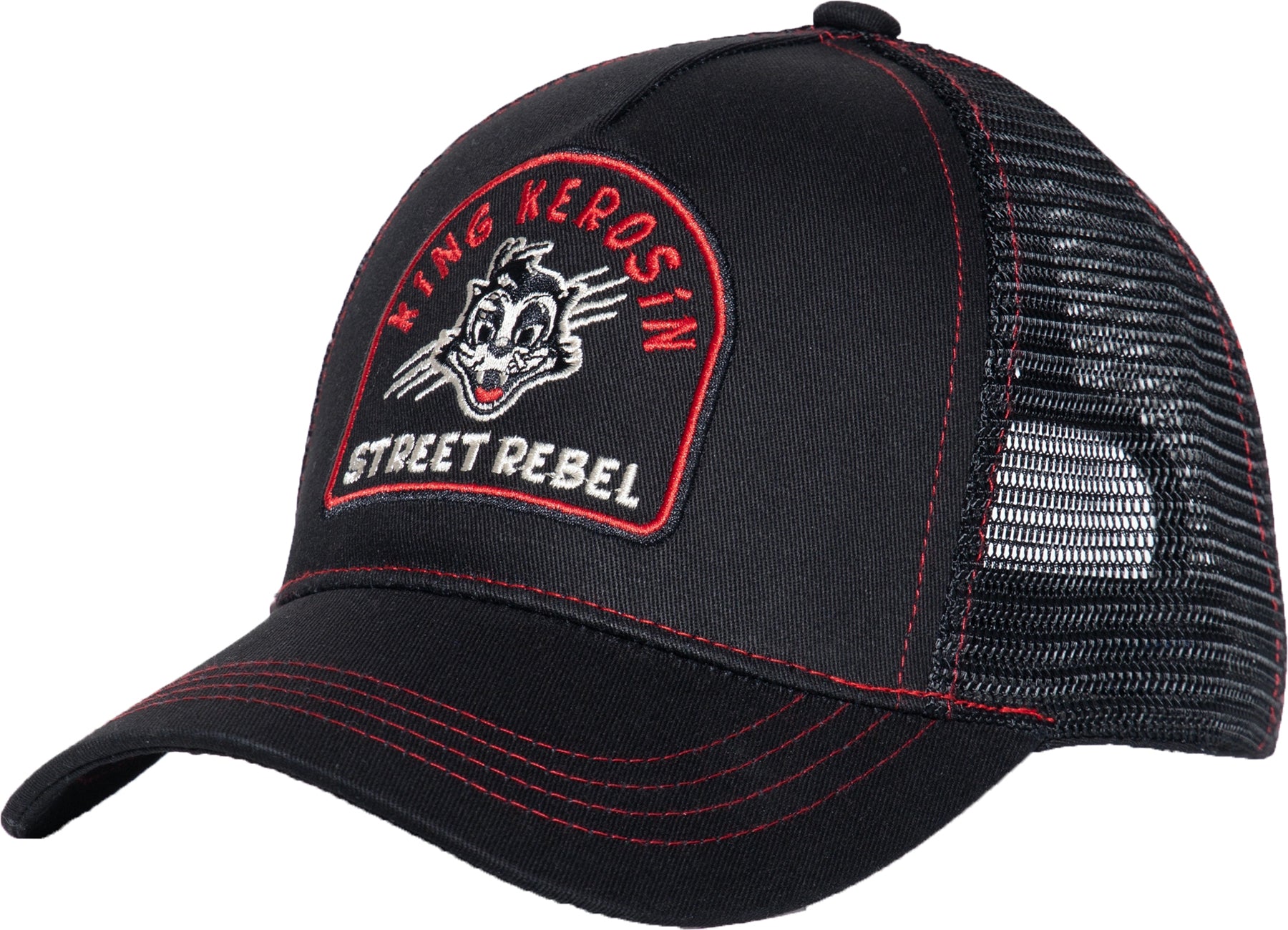 King_Kerosin_STREET_REBEL_Retro_Katze_EMBROIDERY_Snapback_Mesh_TRUCKER_CAP_Killer_Kirsche-1