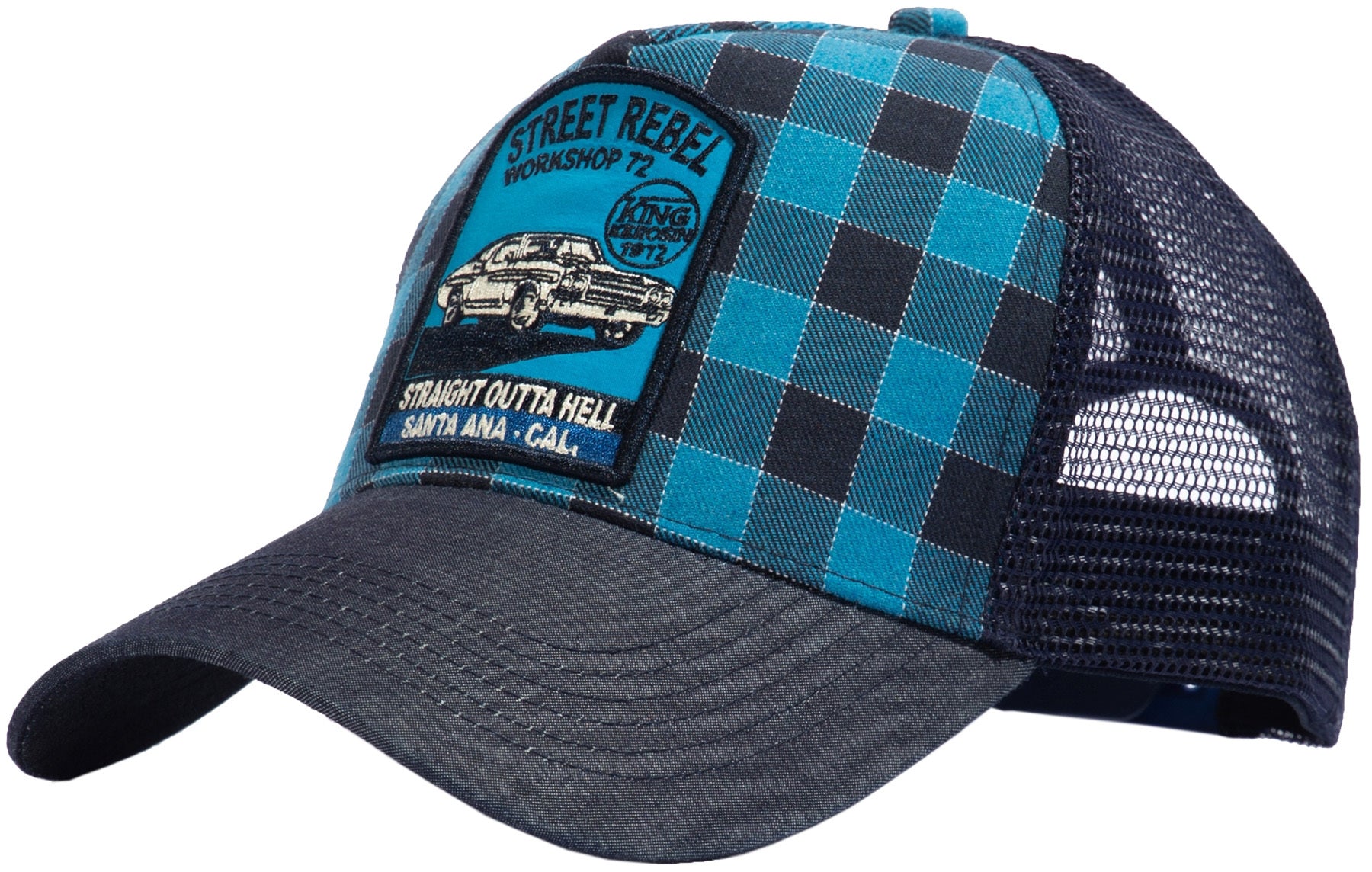 King_Kerosin_STREET_REBEL_Snapback_KARO_Gingham_MESH_Retro_TRUCKER_CAP_killer_kirsche_1