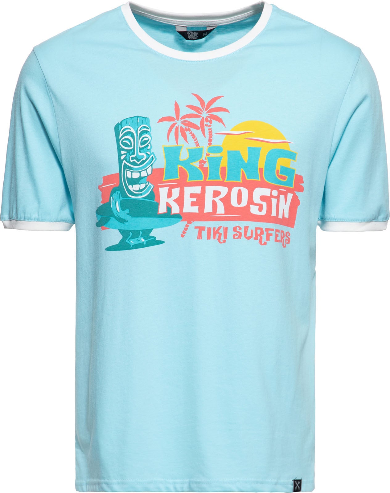 King_Kerosin_TIKI_SURFERS_Tiki_MOTIV_Kurzarm_Straight_Fit_T-SHIRT_Oberteil_-_Hellblau_killer_kirsche_1