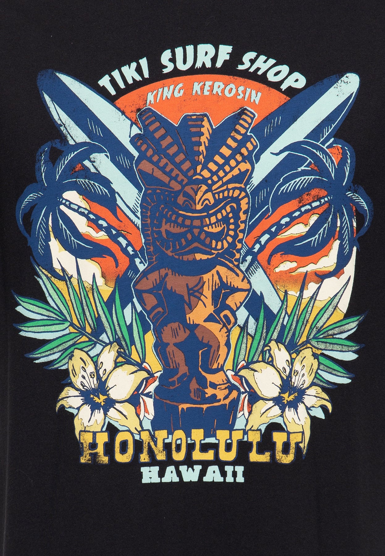 King_Kerosin_TIKI_SURF_SHOP_Tropical_MOTIV_Kurzarm_Straight_Fit_T-SHIRT_Oberteil_Killer_Kirsche-3