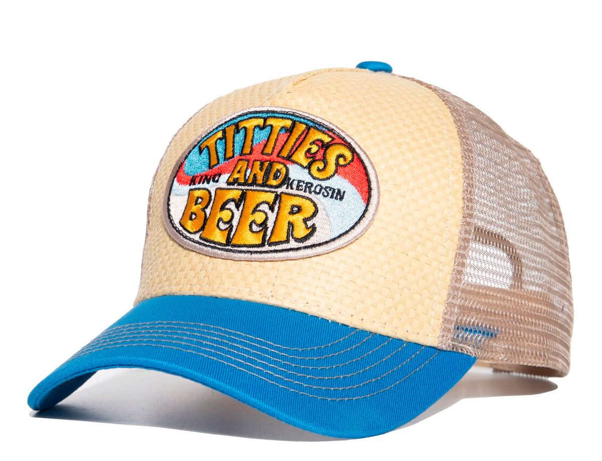 King_Kerosin_TITTIES_AND_BEER_Strohgeflecht_Snapback_Mesh_TRUCKER_CAP_-_CremeBlau-1