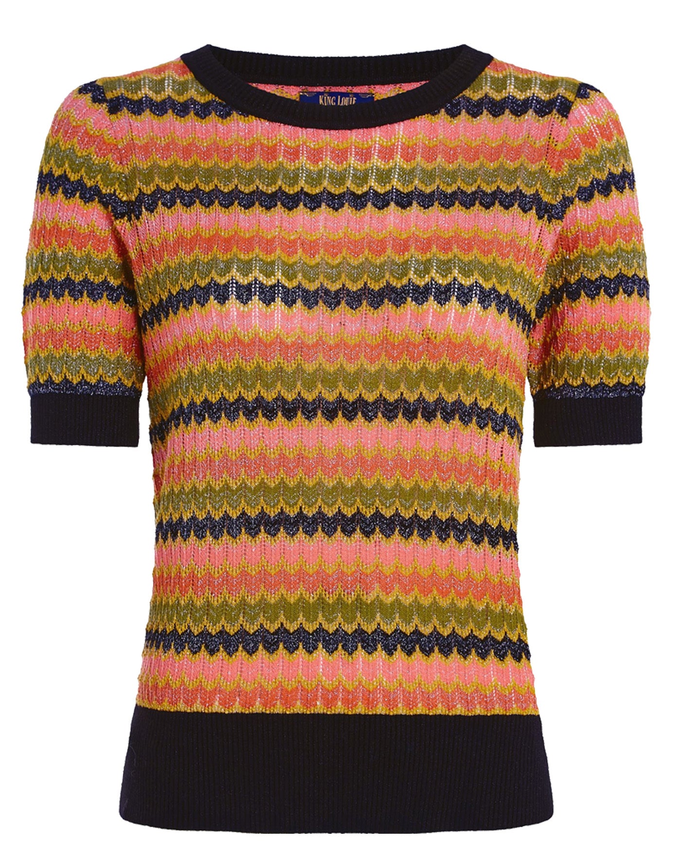 King_Louie_AGNES_MAGIC_Vintage_Zackenmuster_Kurzarm_STRICK_Jumper__SHIRT_-_Schwarz-3