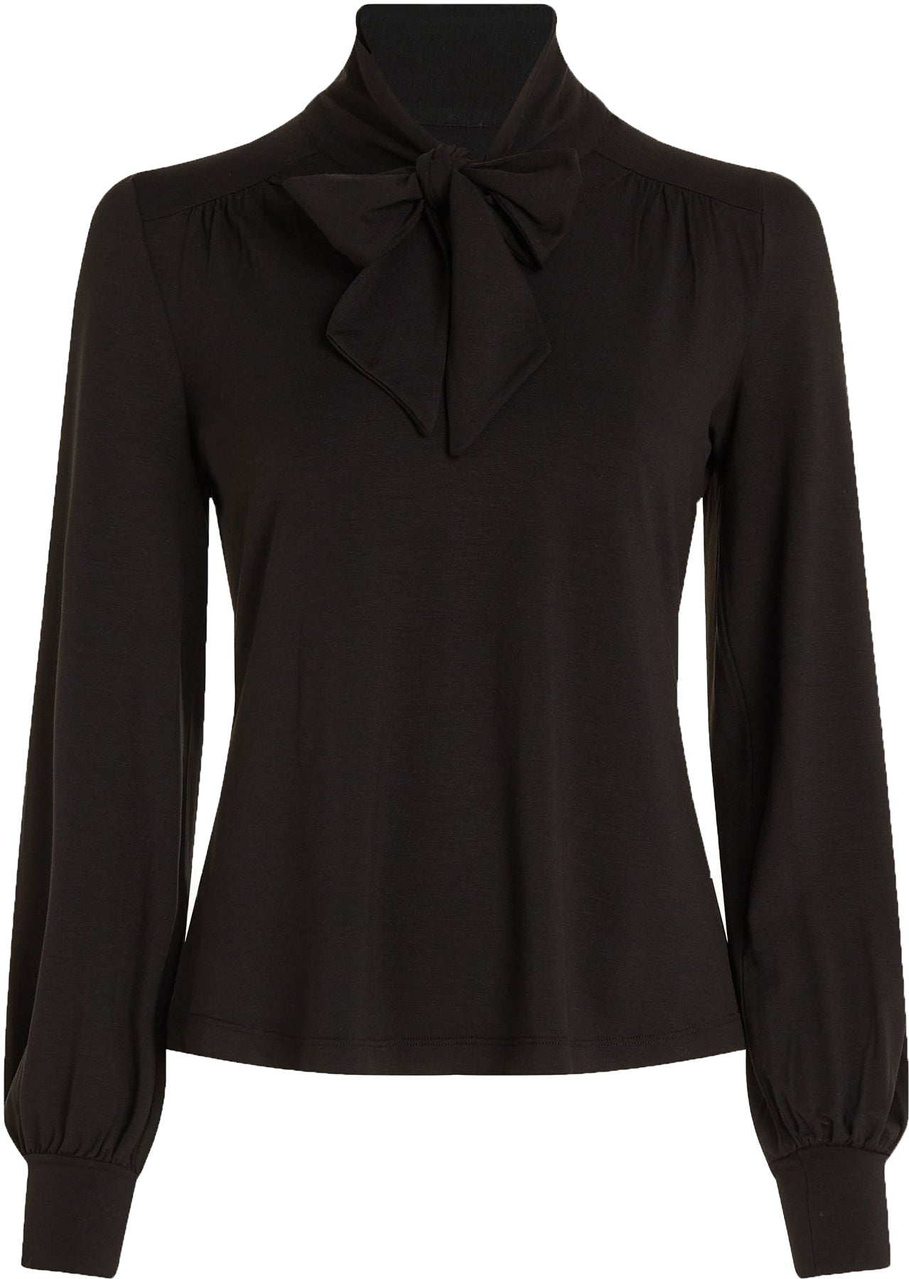 King_Louie_AMALIA_BASIC_Retro_Langarm_SCHLUPPENBLUSE_Oberteil_Blouse_-_Schwarz_Killer_Kirsche-1