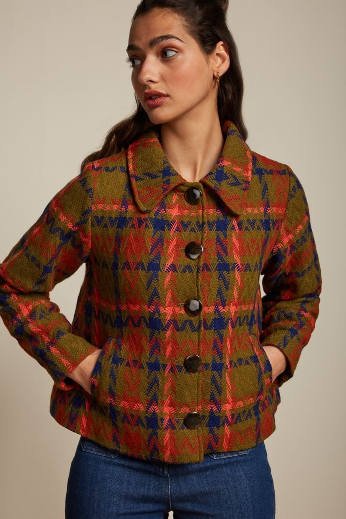 King_Louie_ANAIS_CARLSON_Vintage_TARTAN_Check_KRAGEN_Coat_JACKET_Jacke_killer_kirsche_1